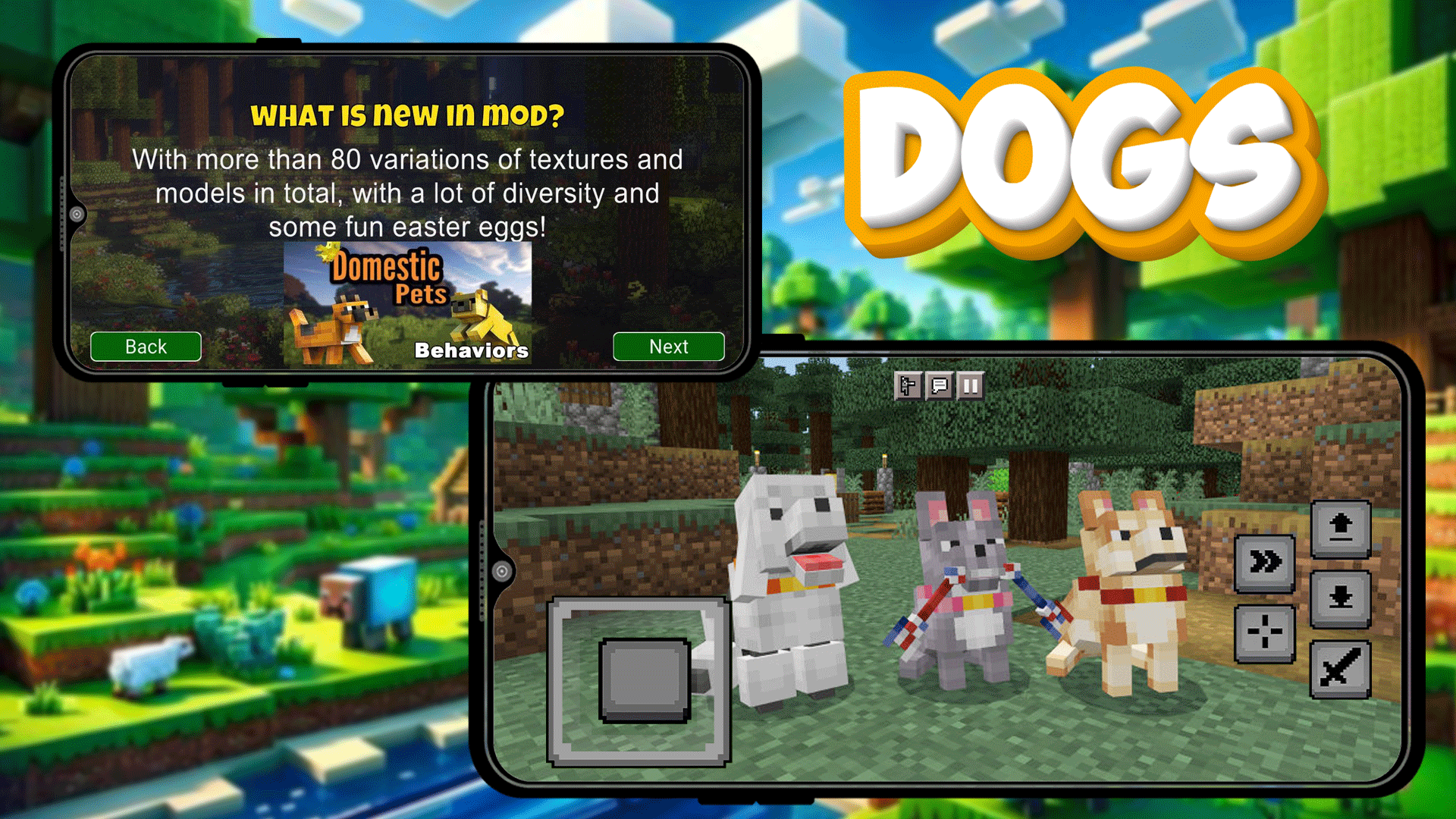 اسکرین شات 5 برنامه Dogs Mod for Minecraft PE