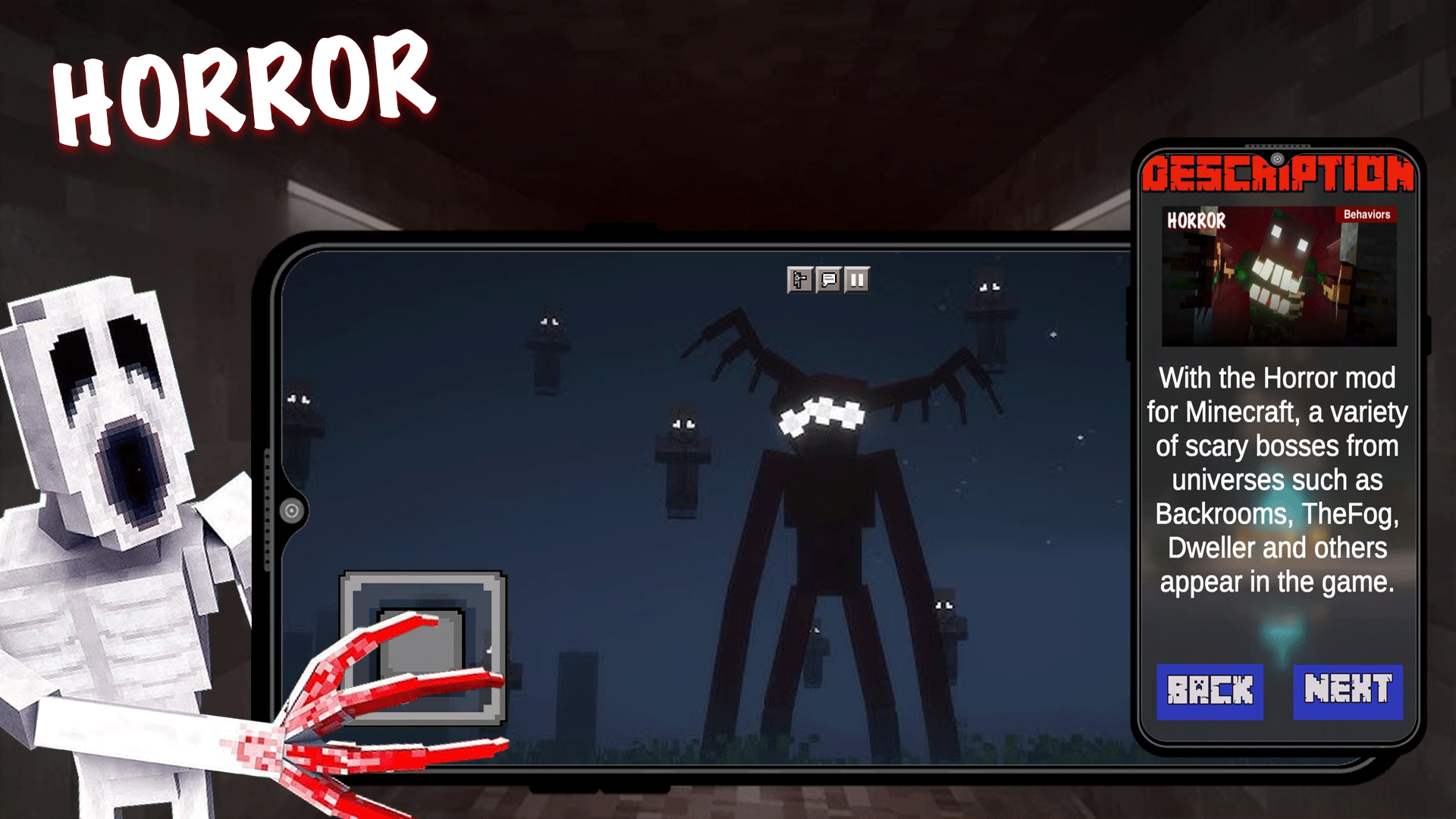 اسکرین شات 2 برنامه Horror Mods for Minecraft PE
