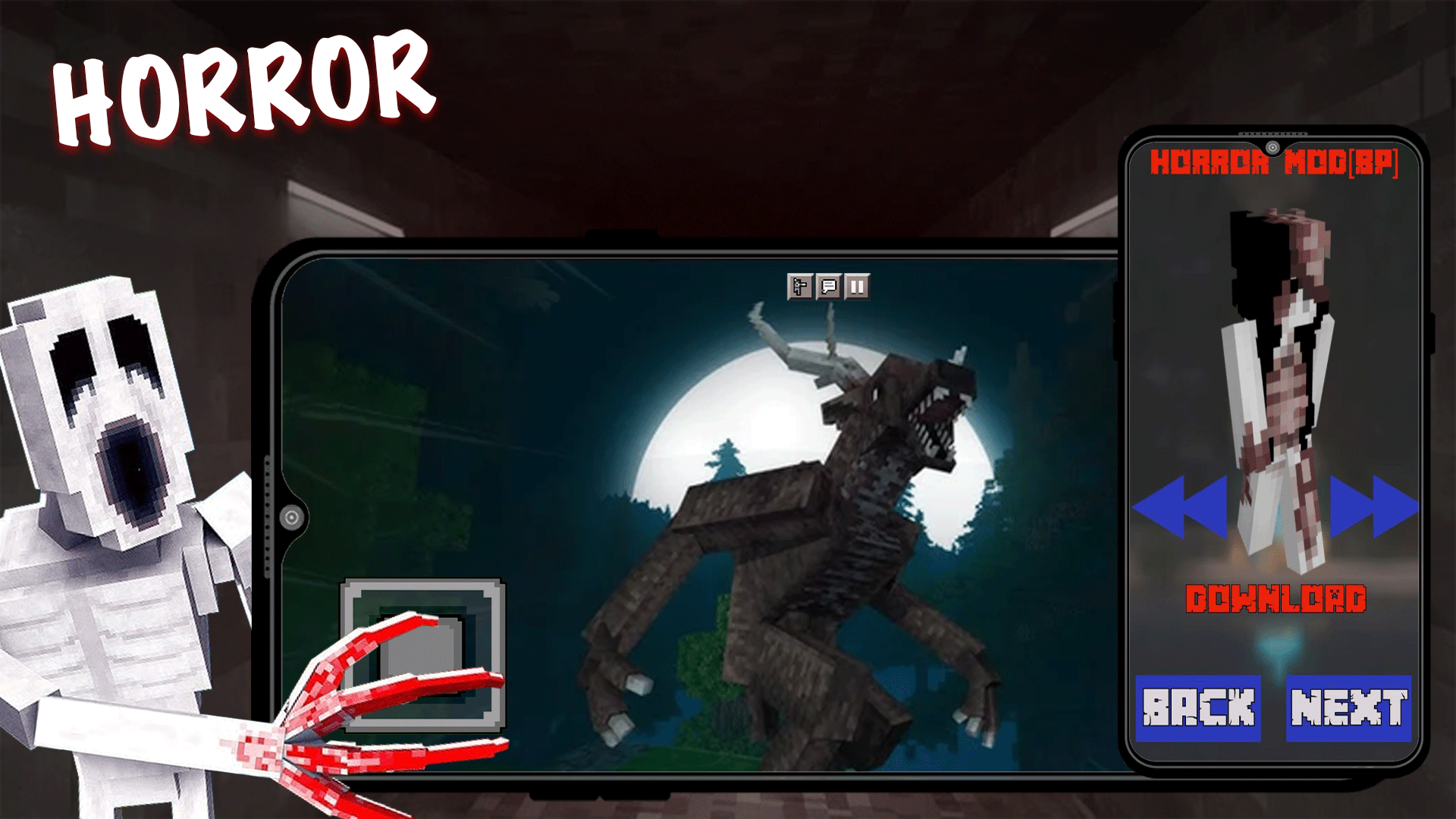اسکرین شات 3 برنامه Horror Mods for Minecraft PE