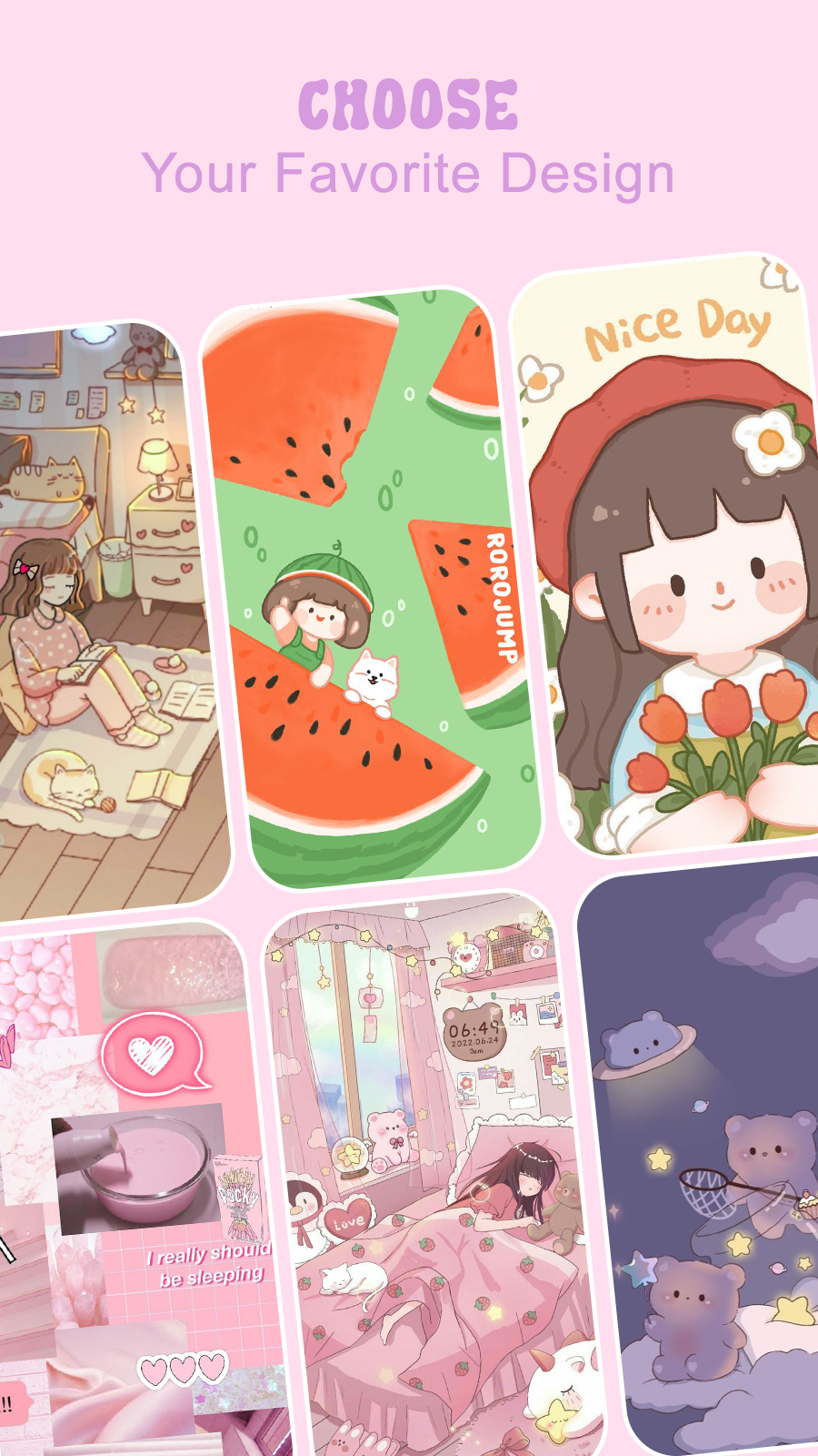اسکرین شات 5 برنامه Kawaii Aesthetic Wallpapers