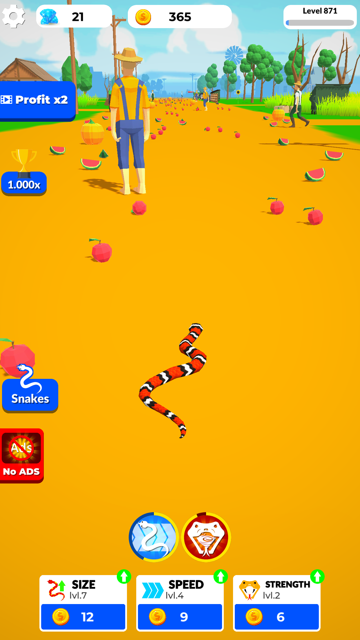 اسکرین شات 1 بازی Idle Snake World:Hunting Fight