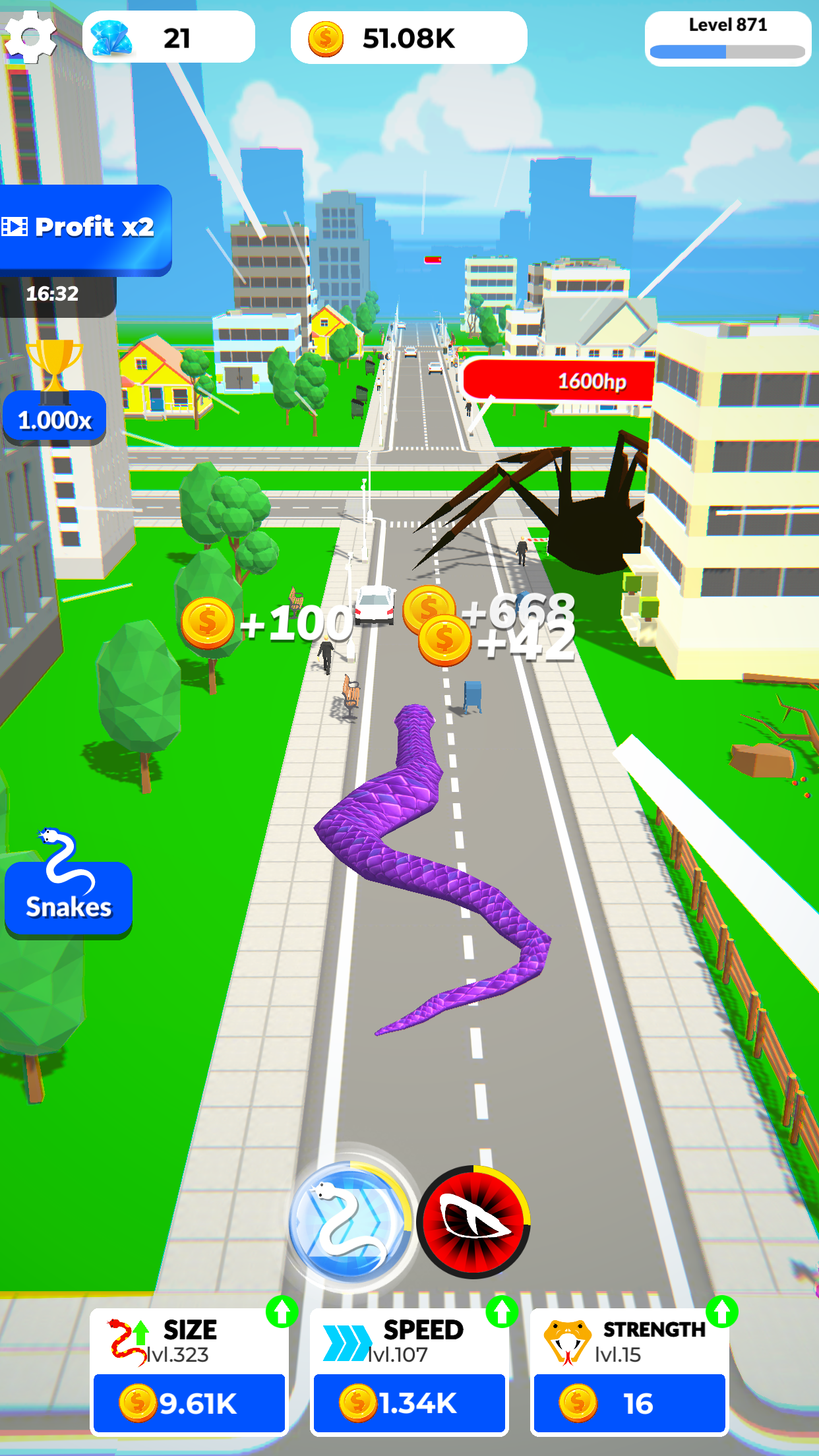 اسکرین شات 4 بازی Idle Snake World:Hunting Fight