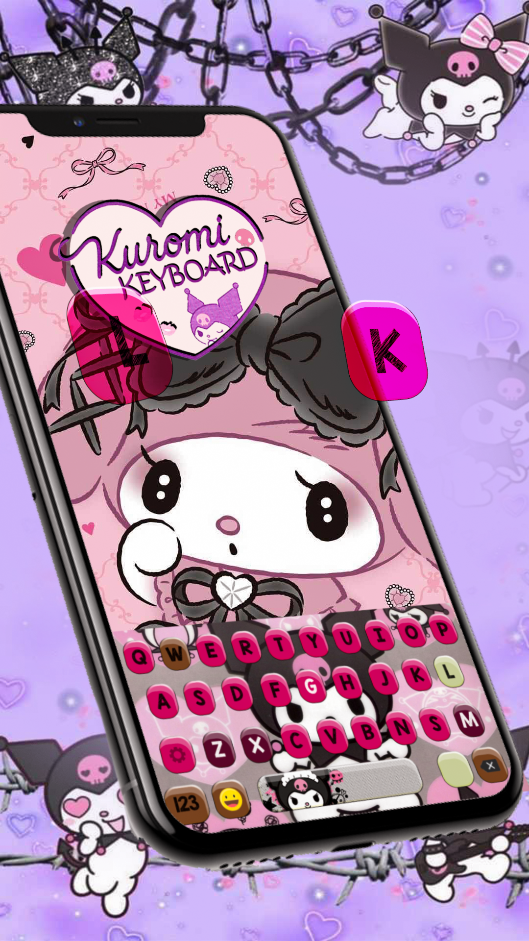 اسکرین شات 2 برنامه Cute Kuromi Keyboard
