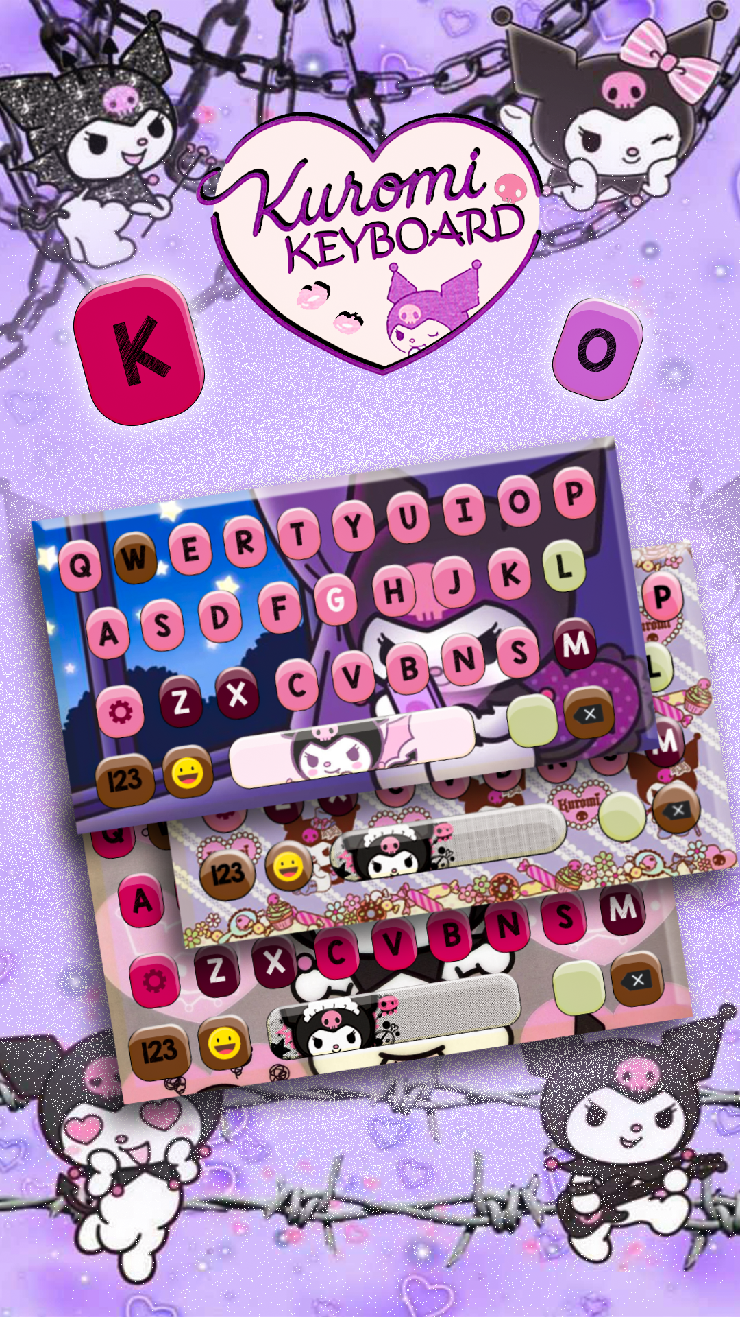 اسکرین شات 1 برنامه Cute Kuromi Keyboard