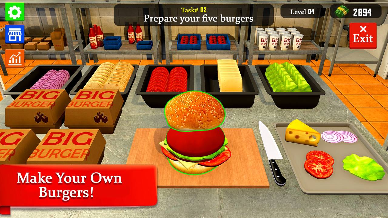 اسکرین شات 2 بازی Burger Restaurant Simulator 3D