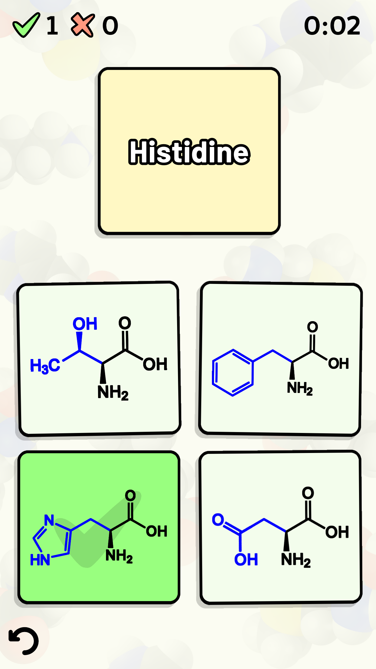 اسکرین شات 1 بازی Amino Acid Quiz