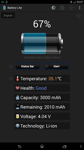 اسکرین شات 1 برنامه Battery Lite