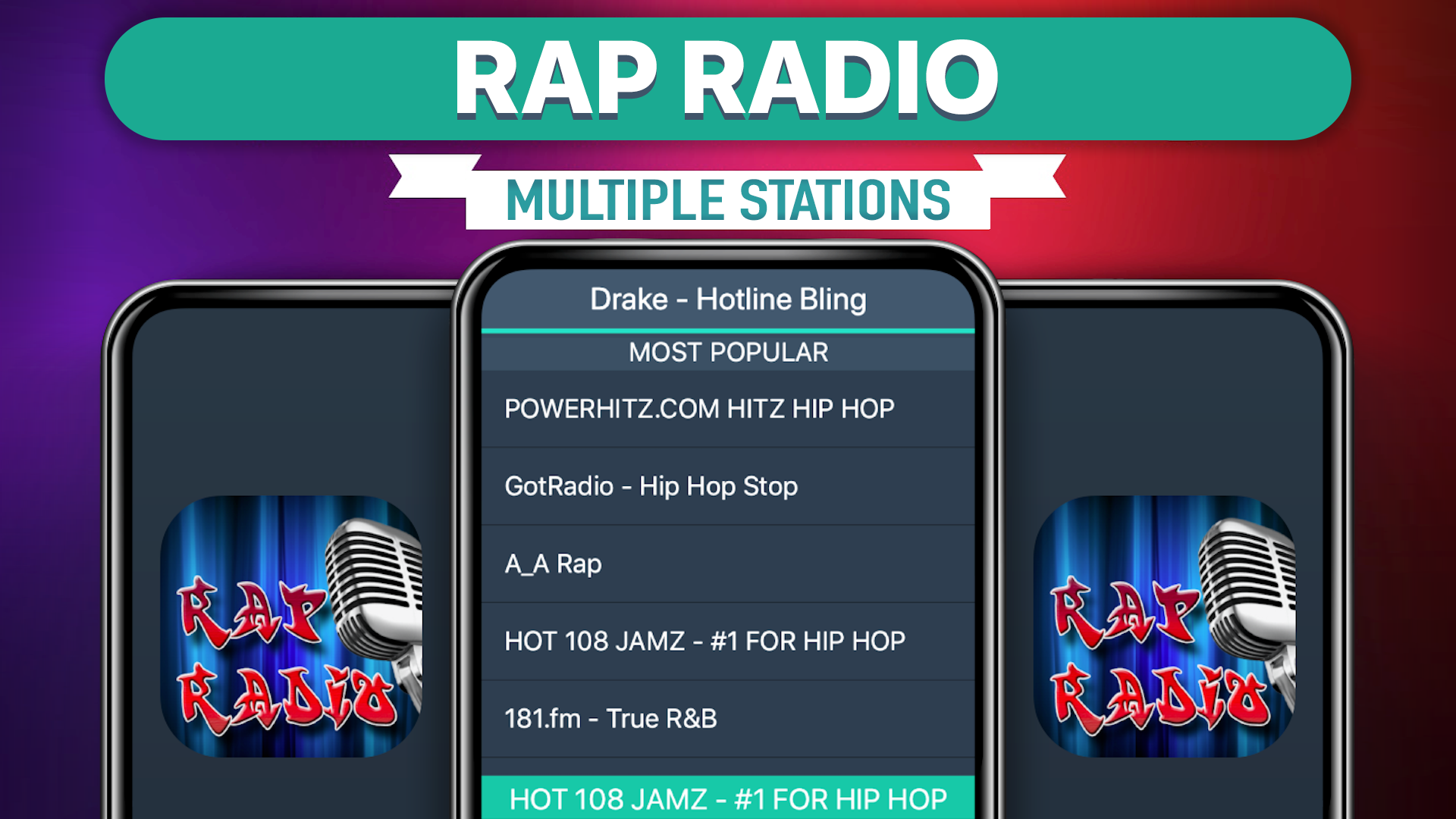 اسکرین شات 1 برنامه Rap Radio Favorites
