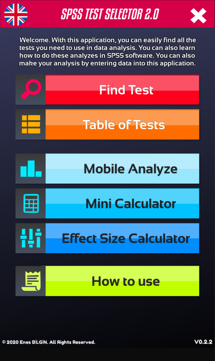 اسکرین شات 1 برنامه SPSS Test Selector