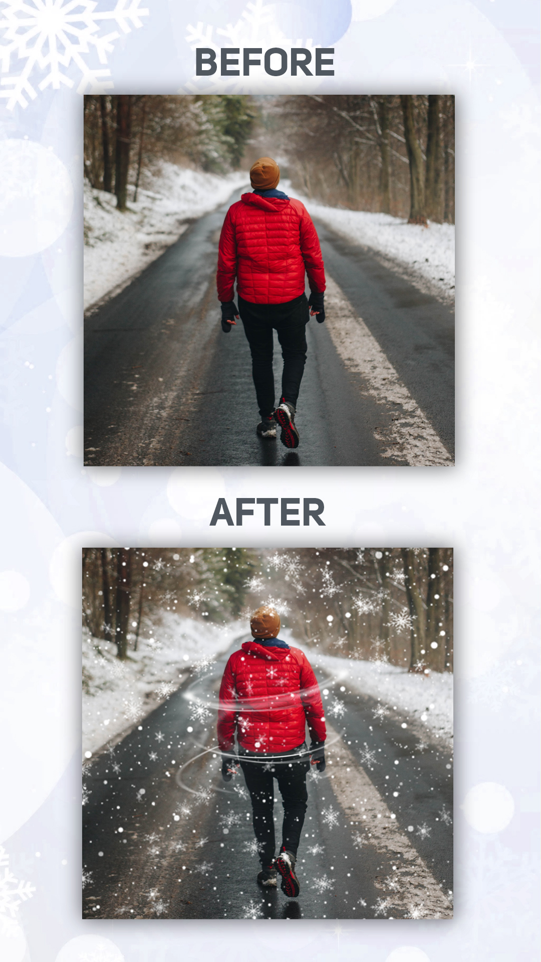 اسکرین شات 6 برنامه Snow Effect on Photo - Editor