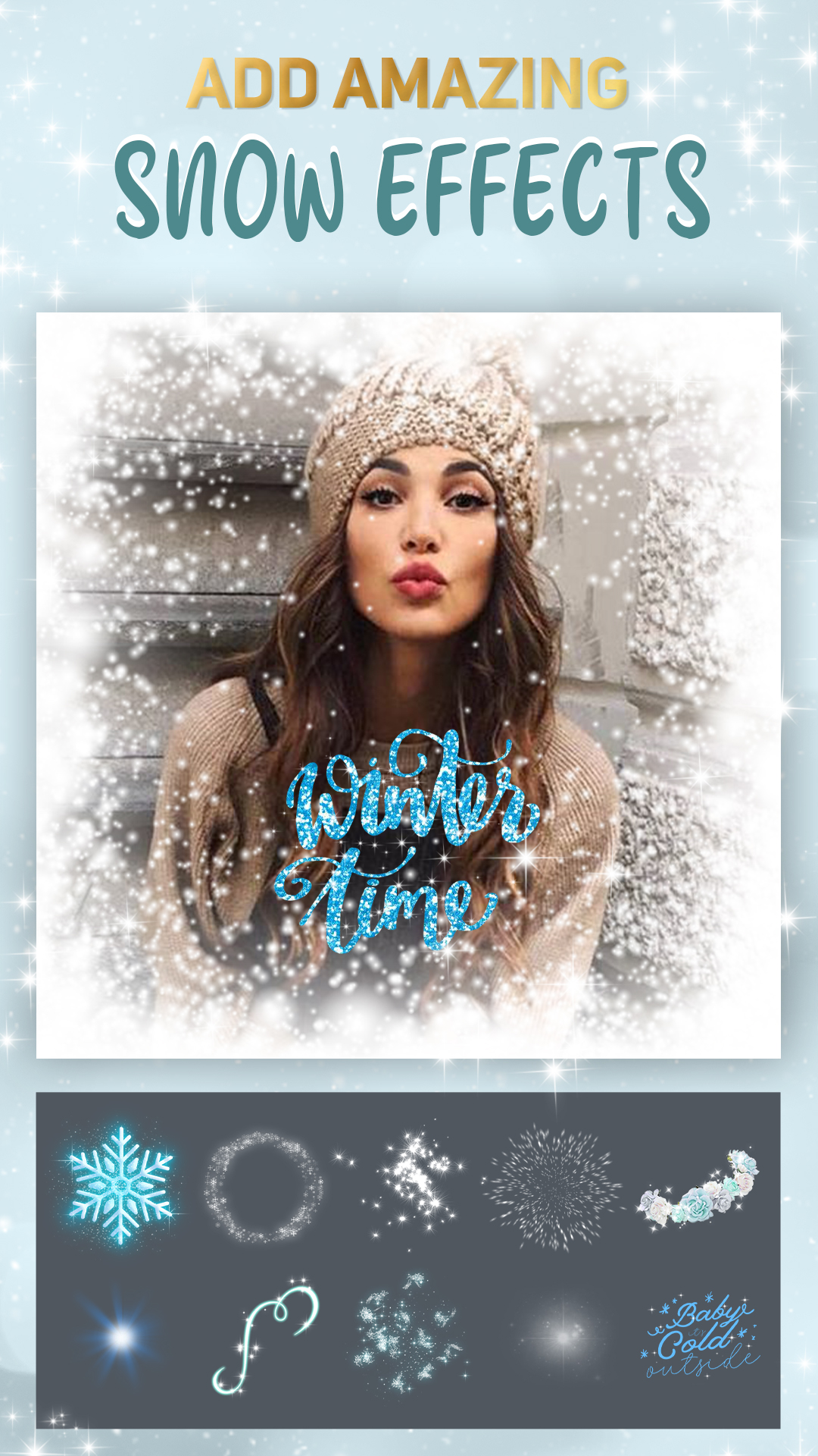 اسکرین شات 3 برنامه Snow Effect on Photo - Editor