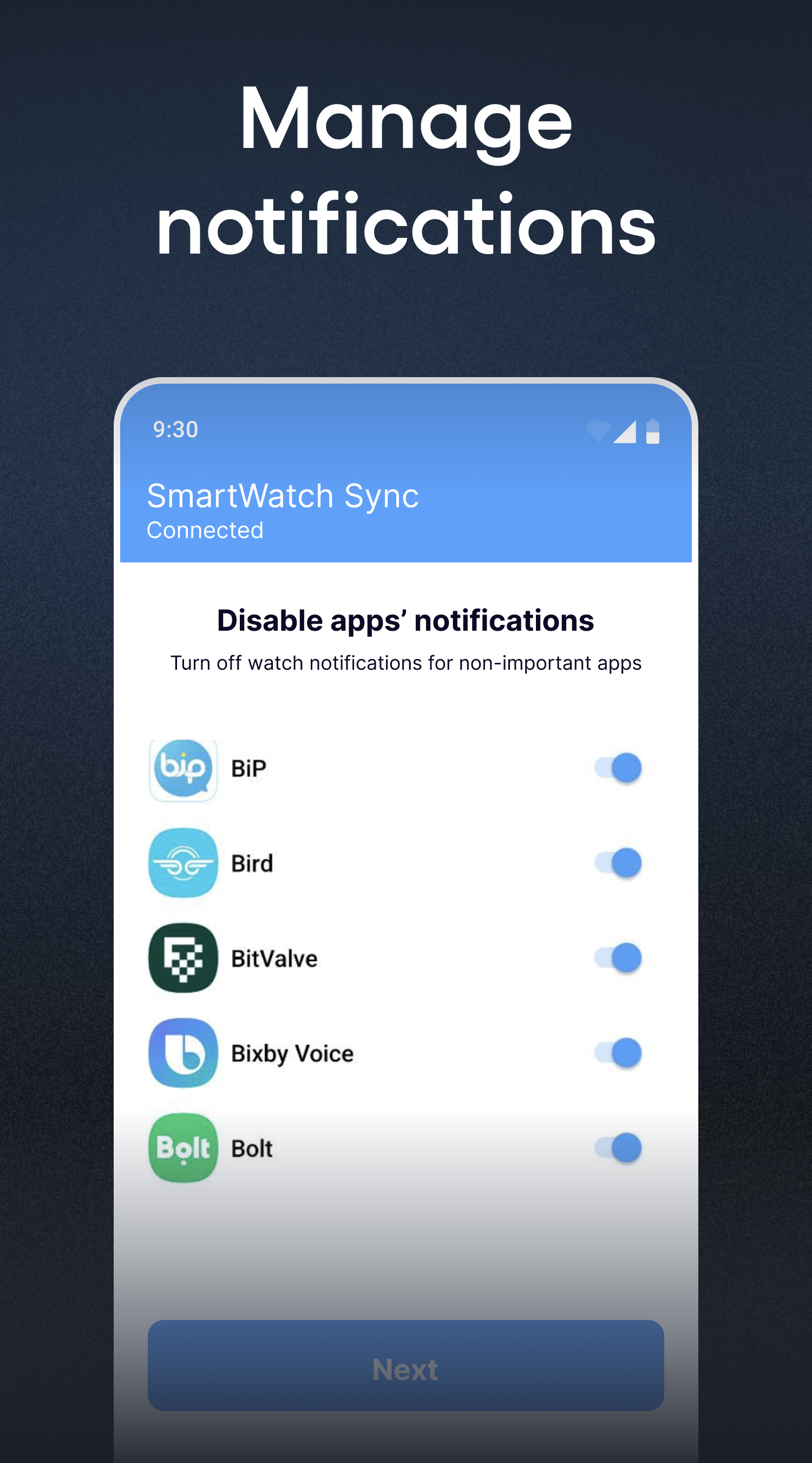 اسکرین شات 6 برنامه SmartWatch sync app for android&Bluetooth notifier