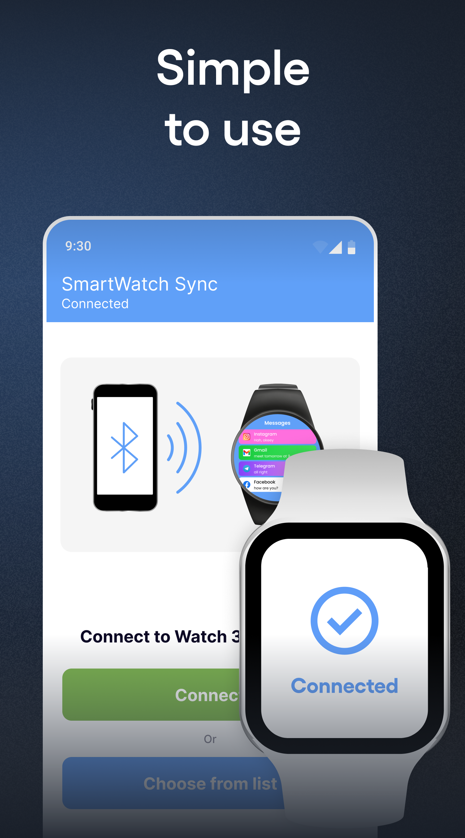 اسکرین شات 2 برنامه SmartWatch sync app for android&Bluetooth notifier