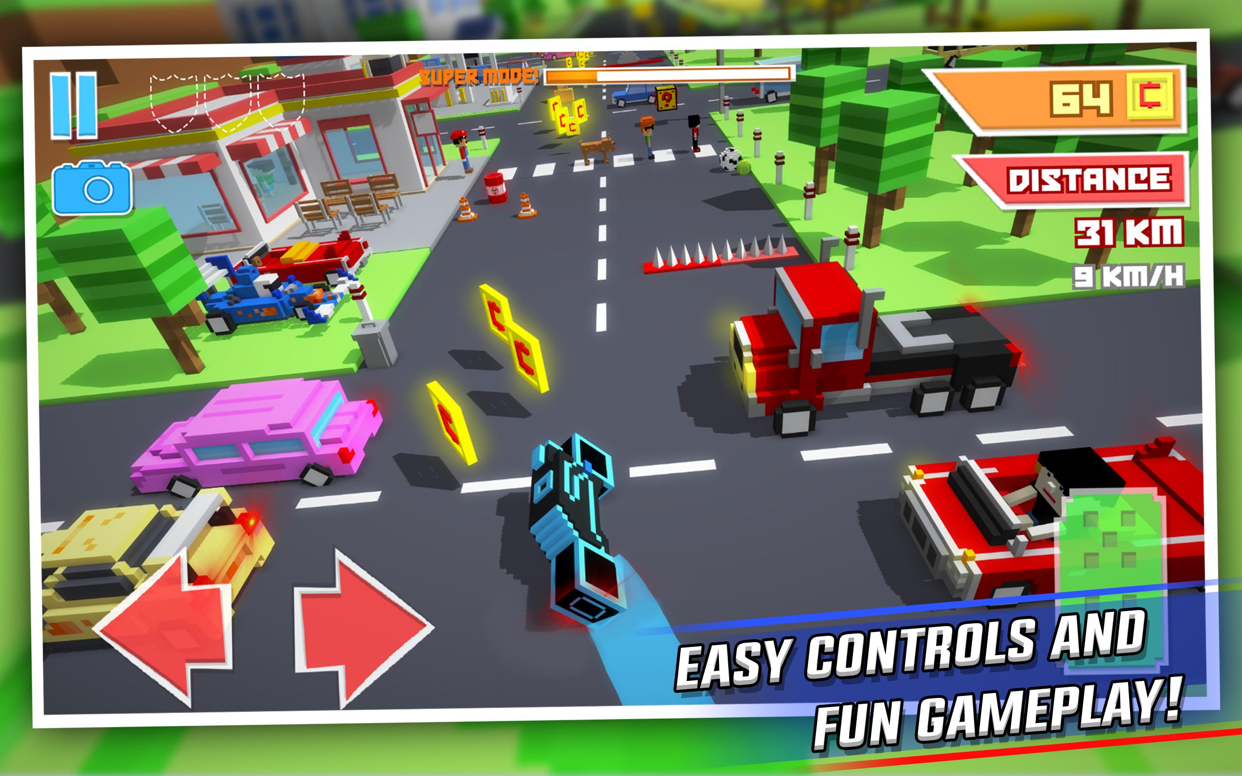 اسکرین شات 3 بازی Crossy Brakes: Blocky Road Fun