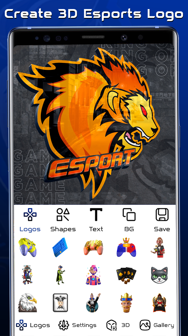 اسکرین شات 2 برنامه 3D Esports Gaming Logo Maker