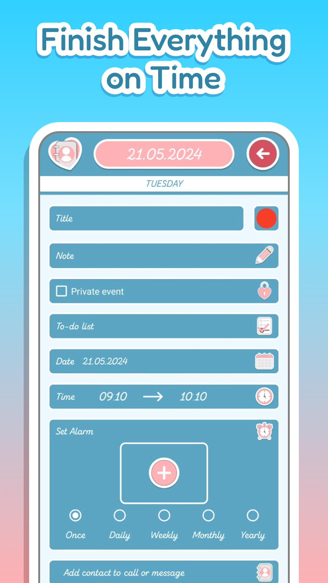 اسکرین شات 4 برنامه Cute Calendar & Daily Planner