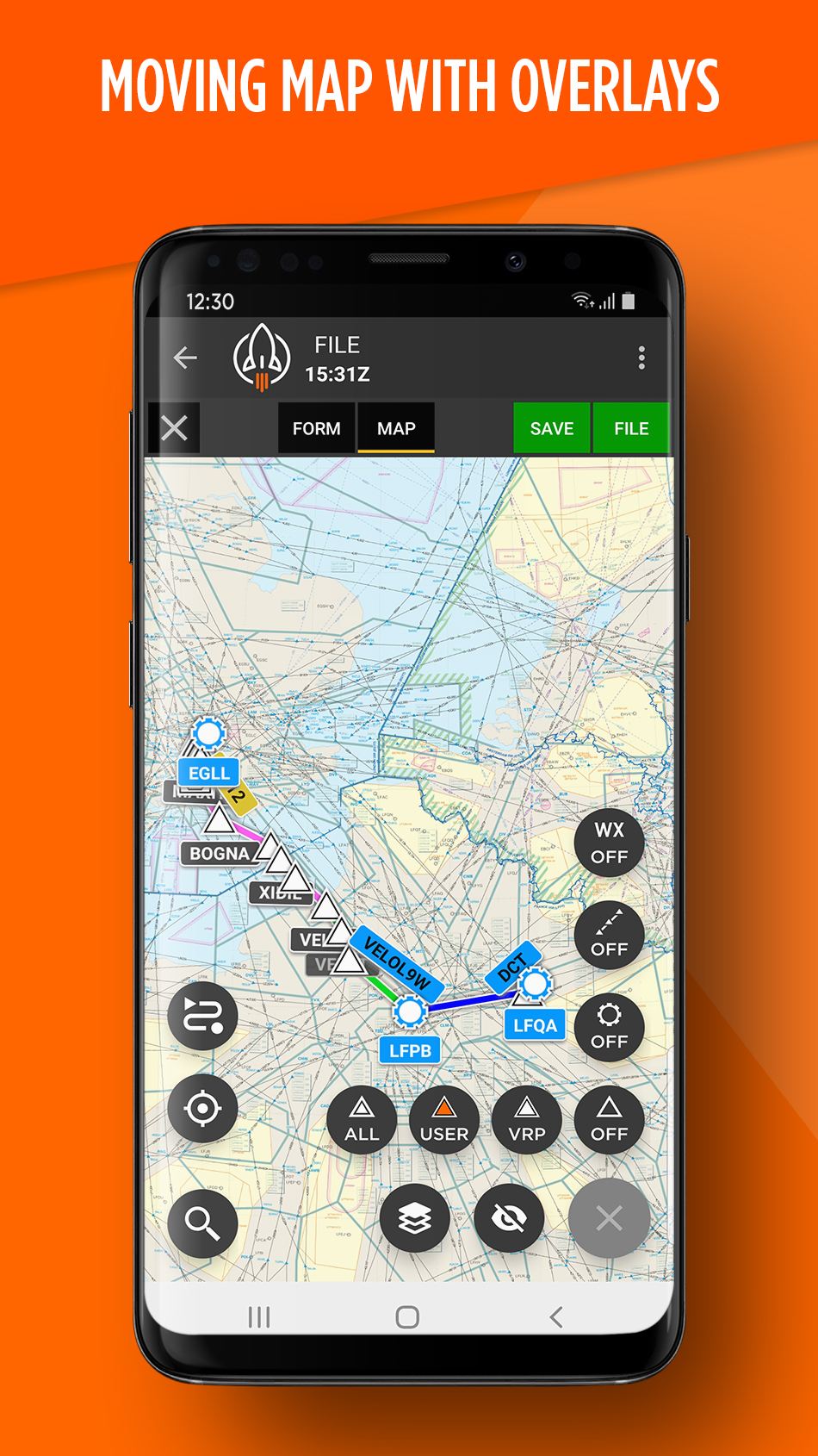 اسکرین شات 1 برنامه RocketRoute FlightPlan