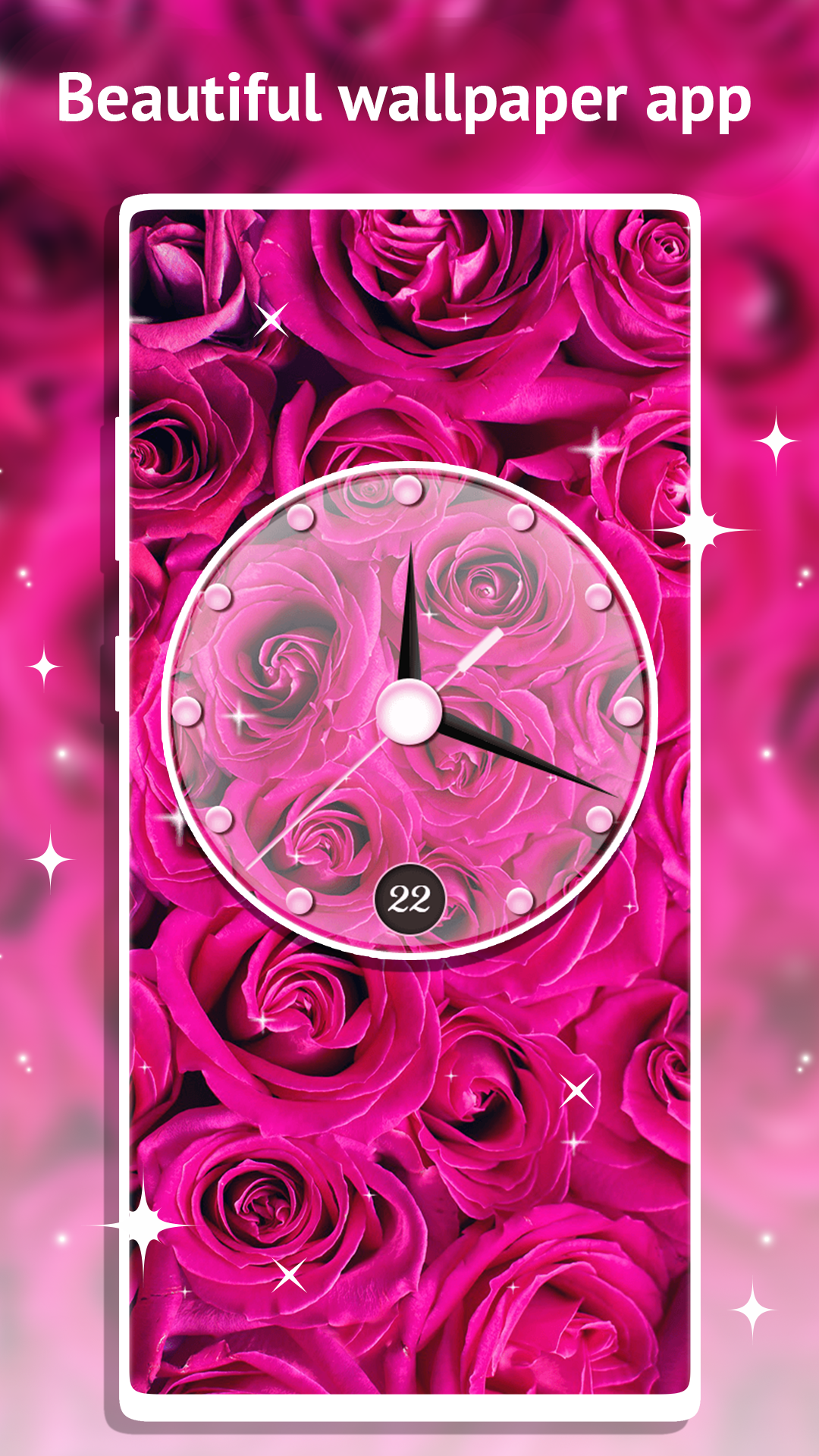 اسکرین شات 1 برنامه Rose Clock Live Wallpaper