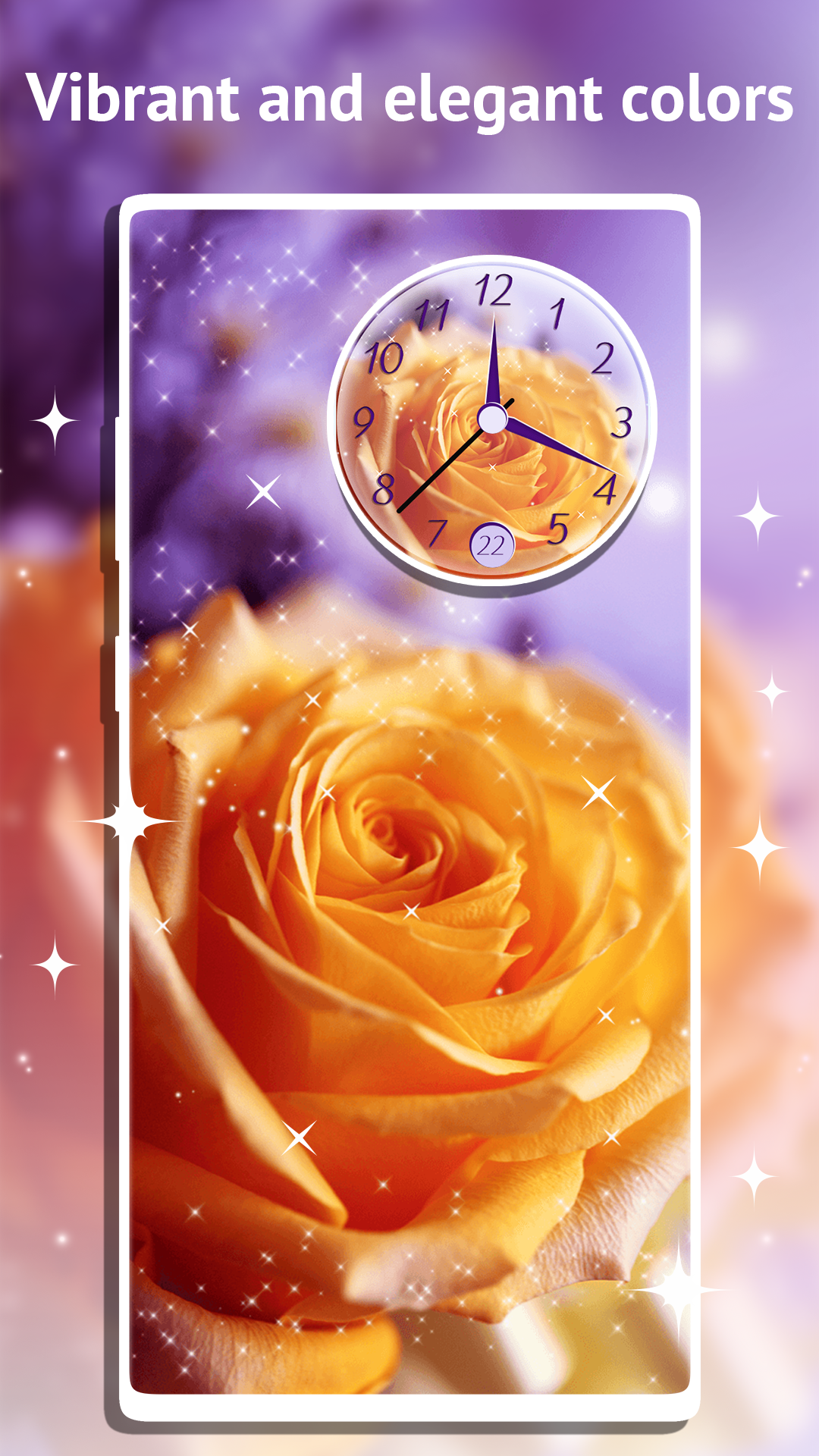 اسکرین شات 4 برنامه Rose Clock Live Wallpaper