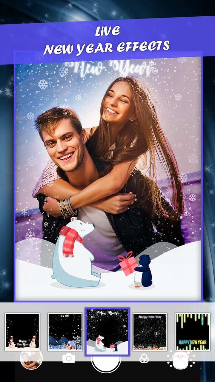 اسکرین شات 2 برنامه New Year Camera - Live Video and Selfie Effects