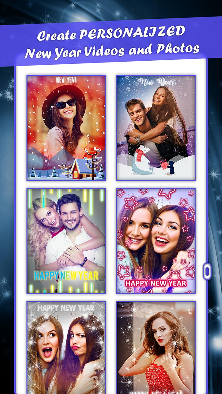 اسکرین شات 1 برنامه New Year Camera - Live Video and Selfie Effects