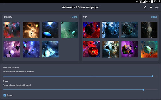 اسکرین شات 1 برنامه Asteroids 3D live wallpaper