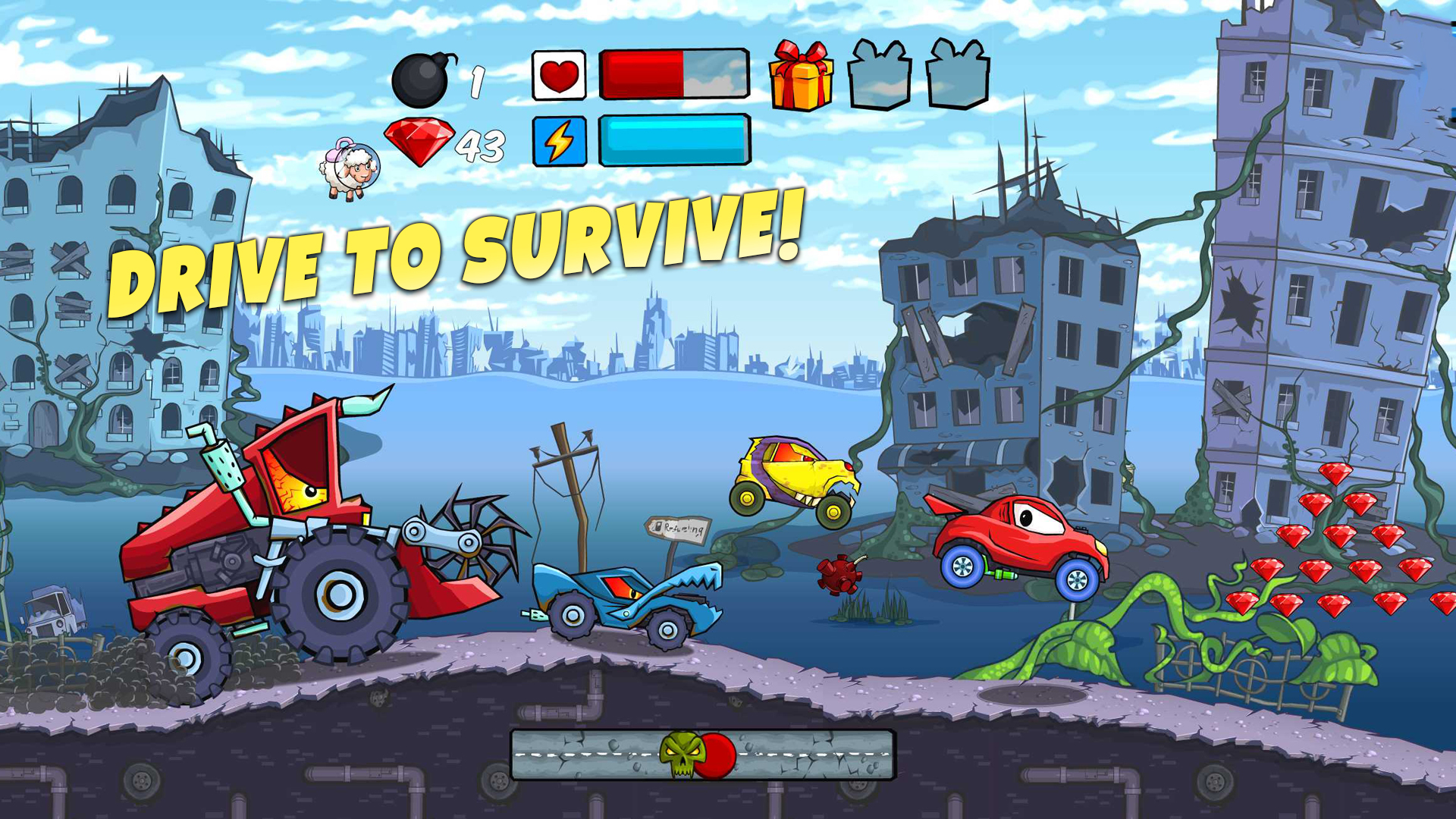 اسکرین شات 1 بازی Car Eats Car - Apocalypse Race