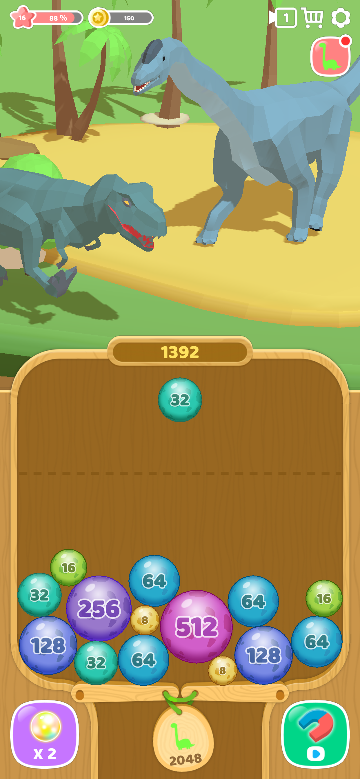 اسکرین شات 1 بازی Dino 2048: Jurassic World