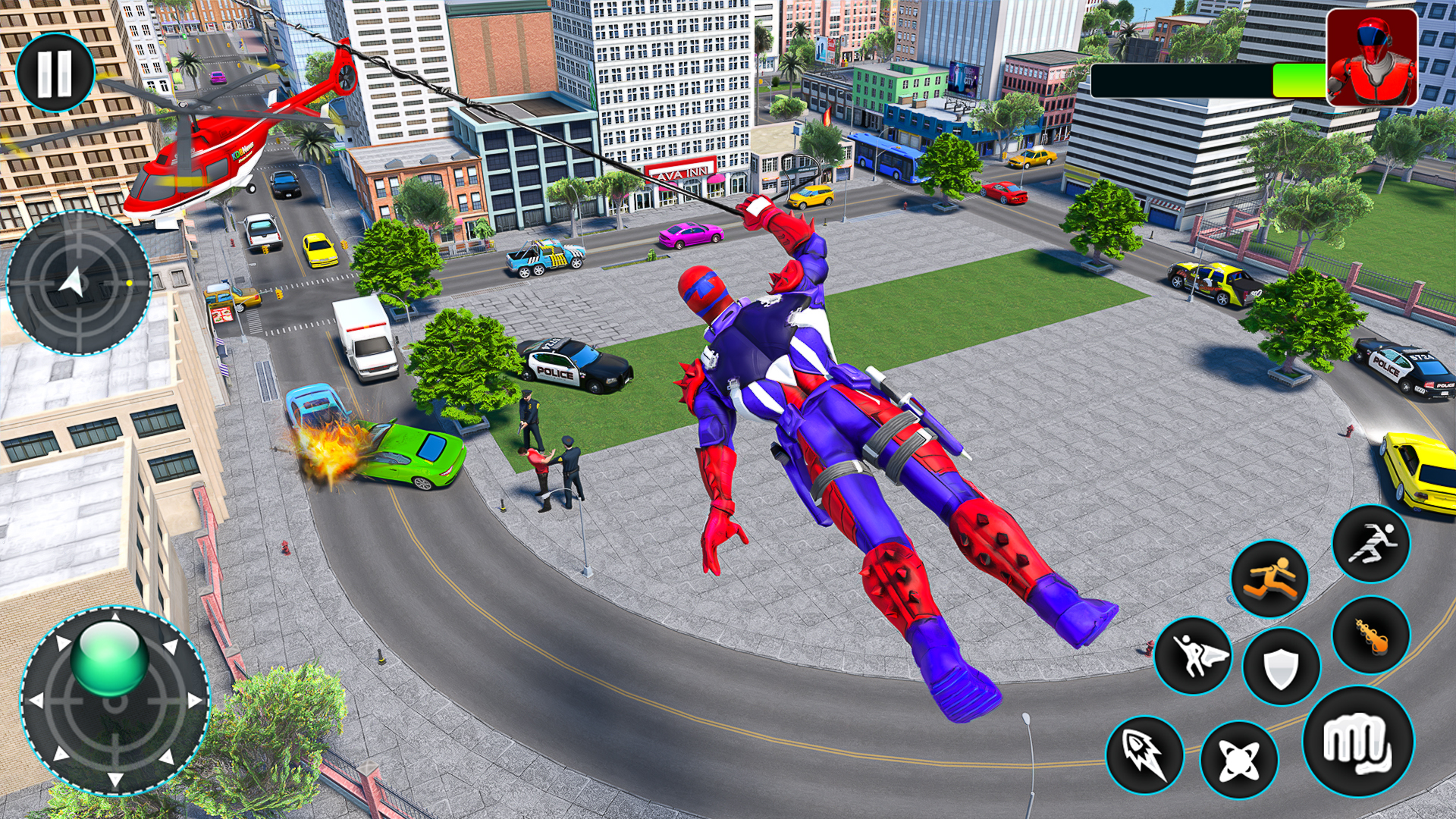 اسکرین شات 3 برنامه Spider Flying Rope Hero Games