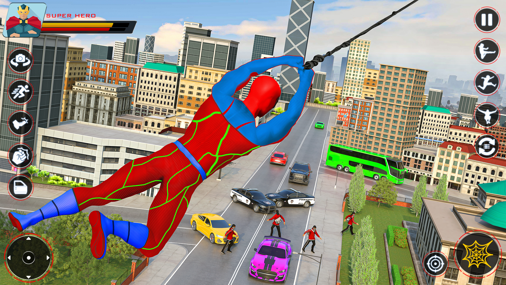 اسکرین شات 1 برنامه Spider Flying Rope Hero Games