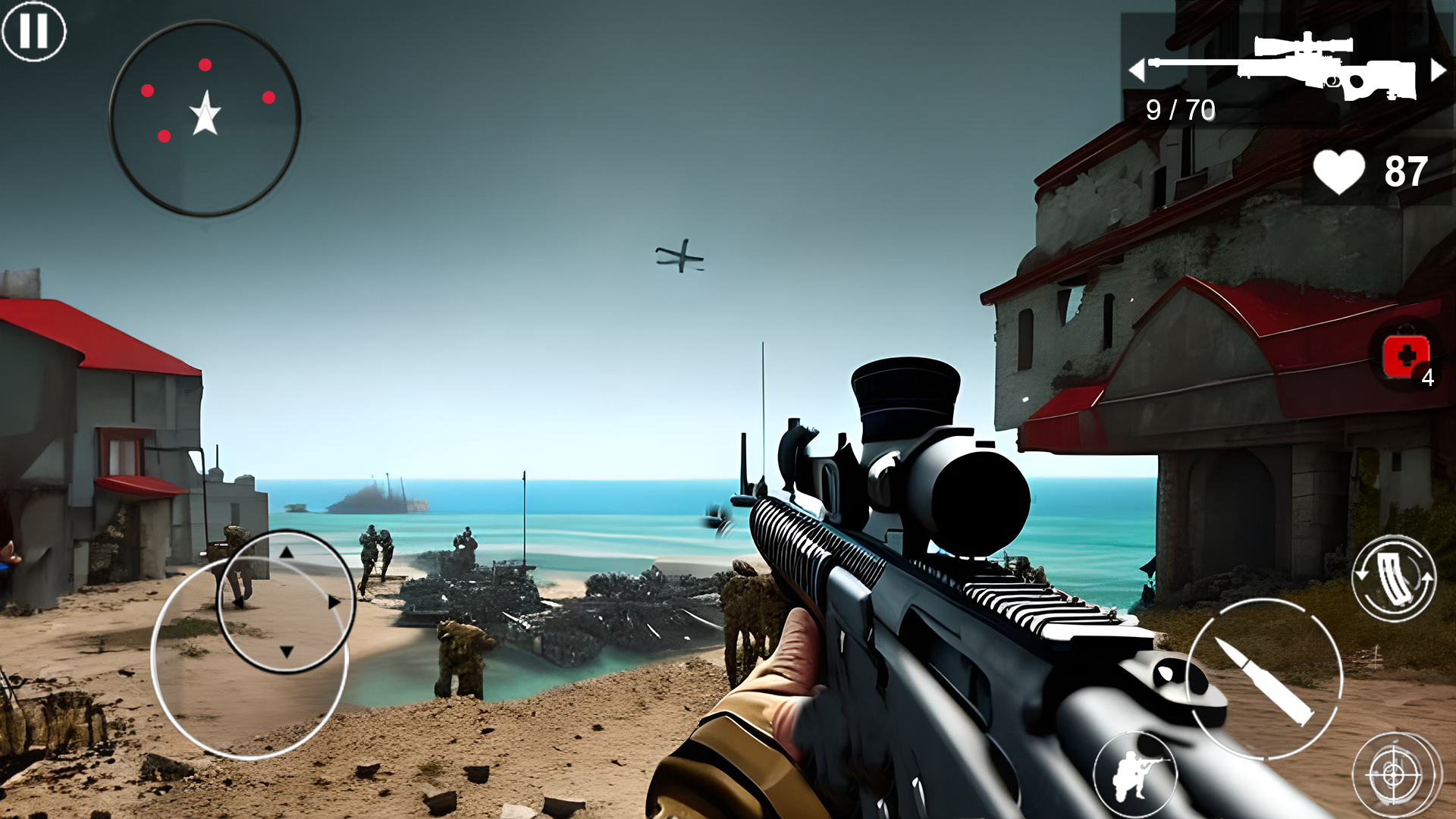 اسکرین شات 2 بازی D-Day Army World War 2 Offline