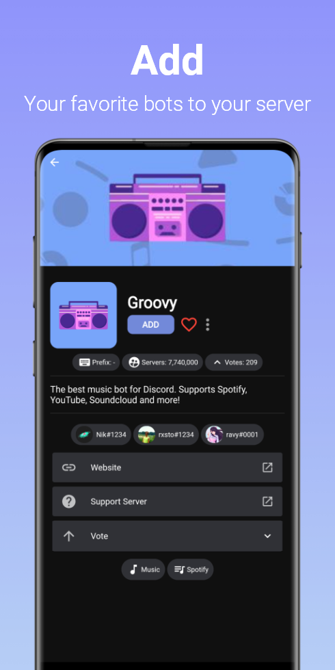 اسکرین شات 2 برنامه Bots for Discord