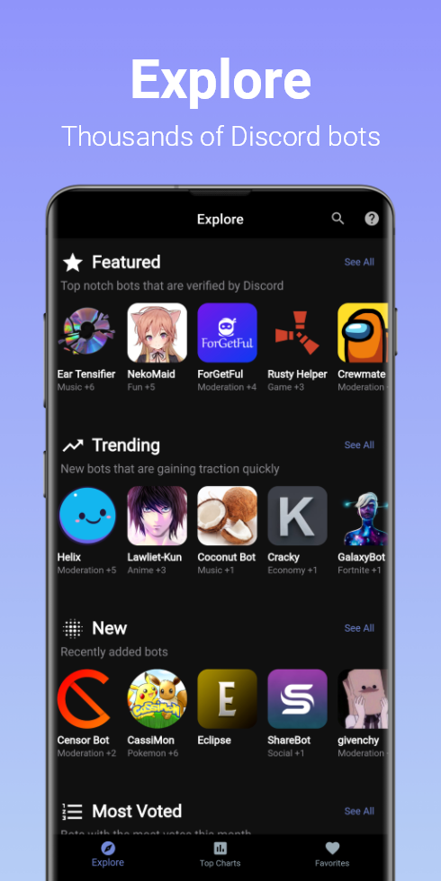 اسکرین شات 1 برنامه Bots for Discord