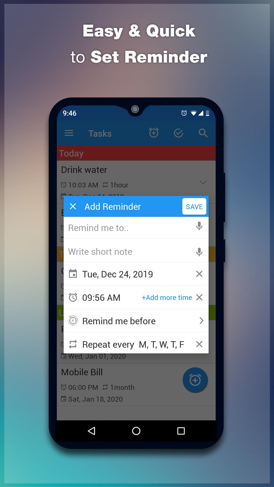 اسکرین شات 2 برنامه To Do Reminder with Alarm