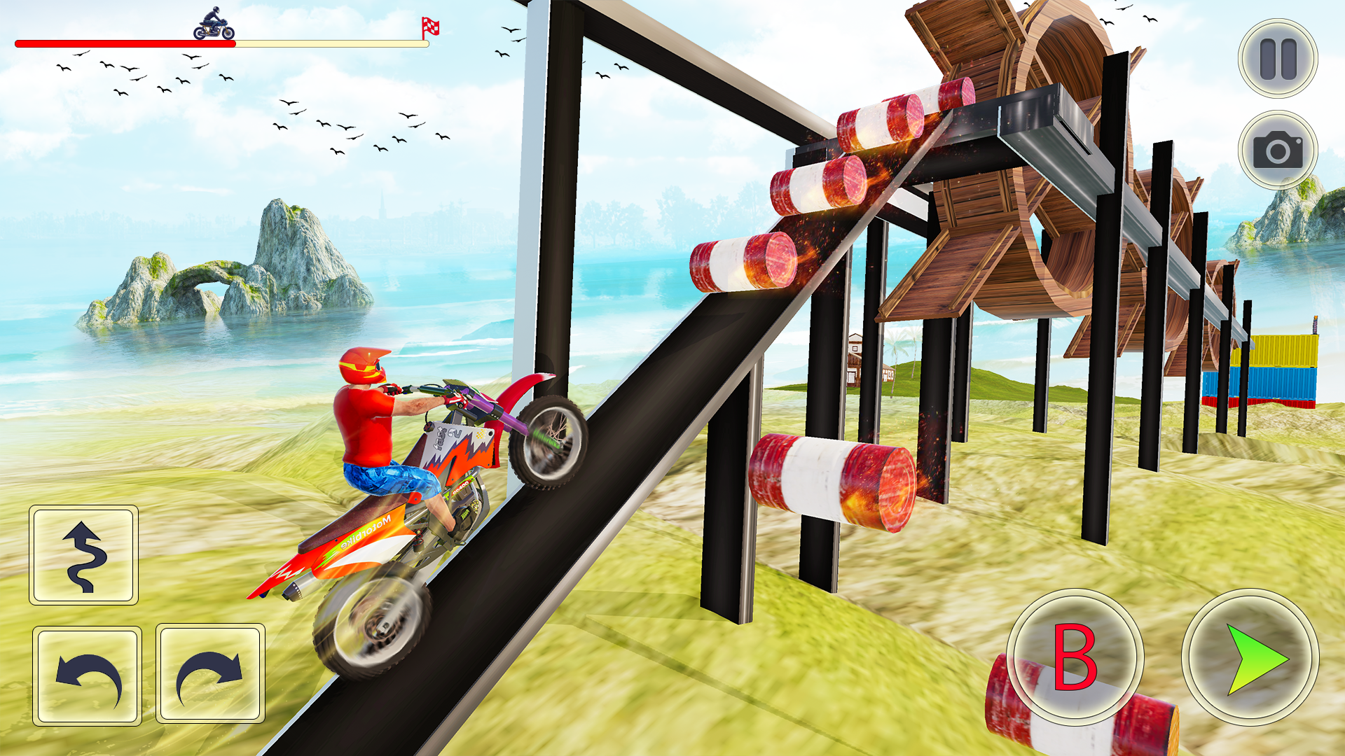 اسکرین شات 7 برنامه Crazy Bike Stunt - Bike Games