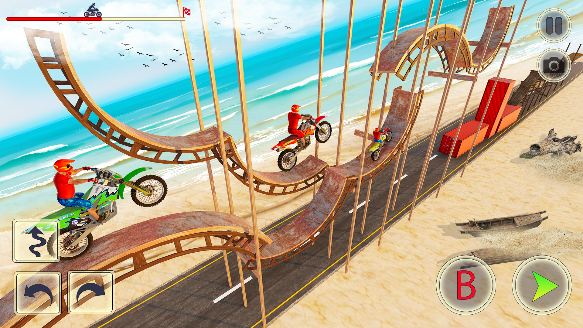 اسکرین شات 4 برنامه Crazy Bike Stunt - Bike Games