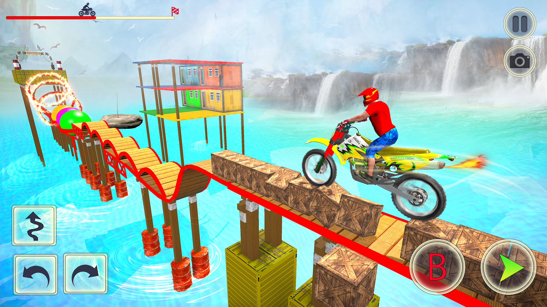 اسکرین شات 1 برنامه Crazy Bike Stunt - Bike Games
