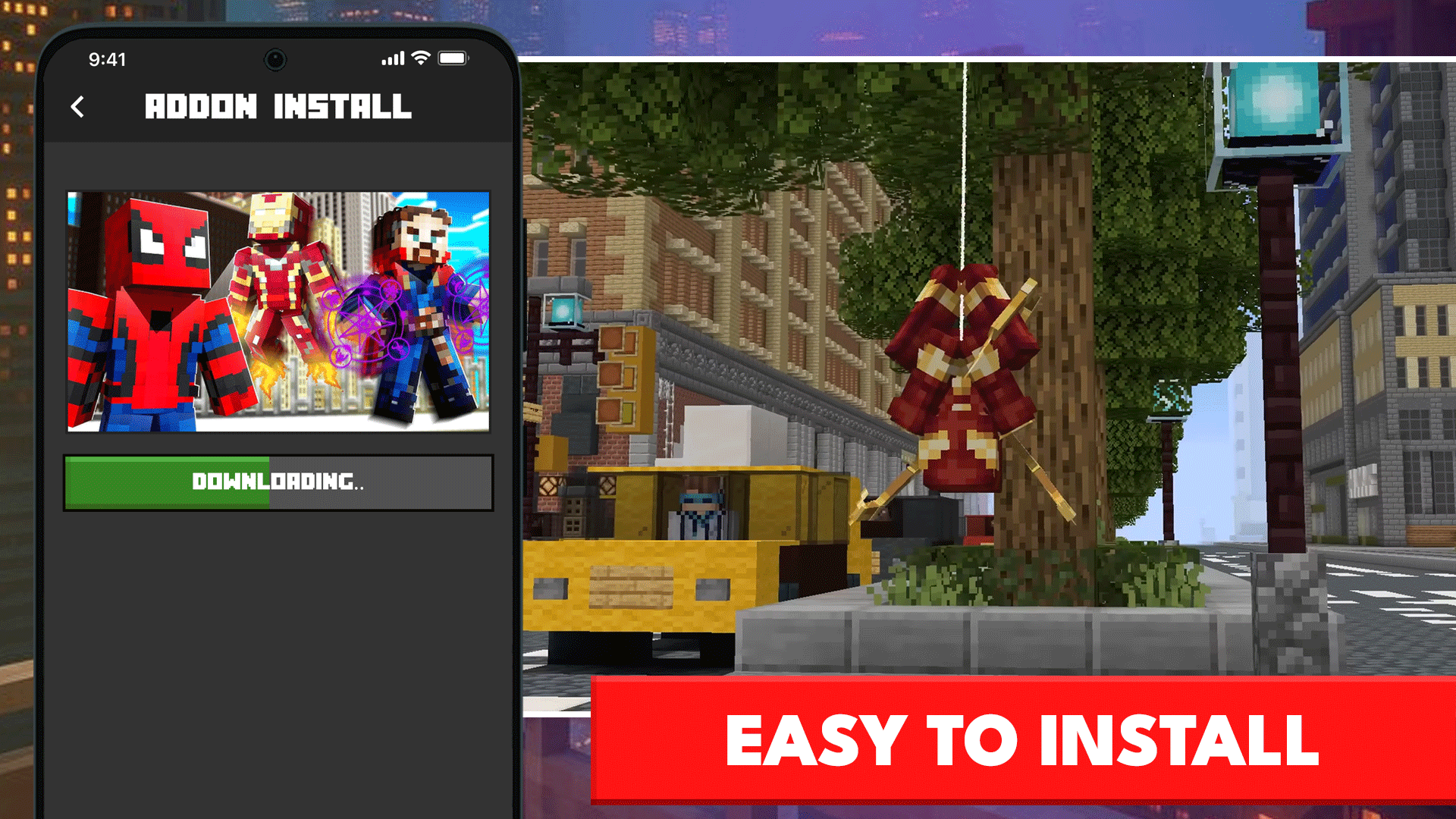 اسکرین شات 4 برنامه Superheroes Mods for Minecraft