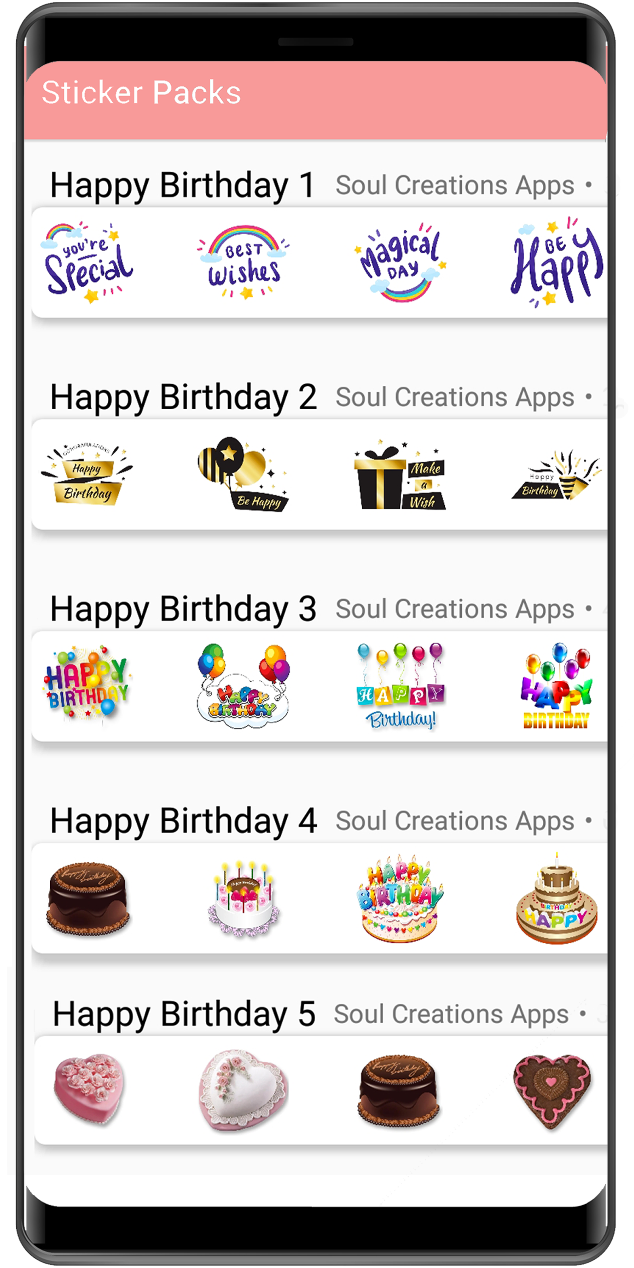 اسکرین شات 5 برنامه WASticker - Birthday stickers