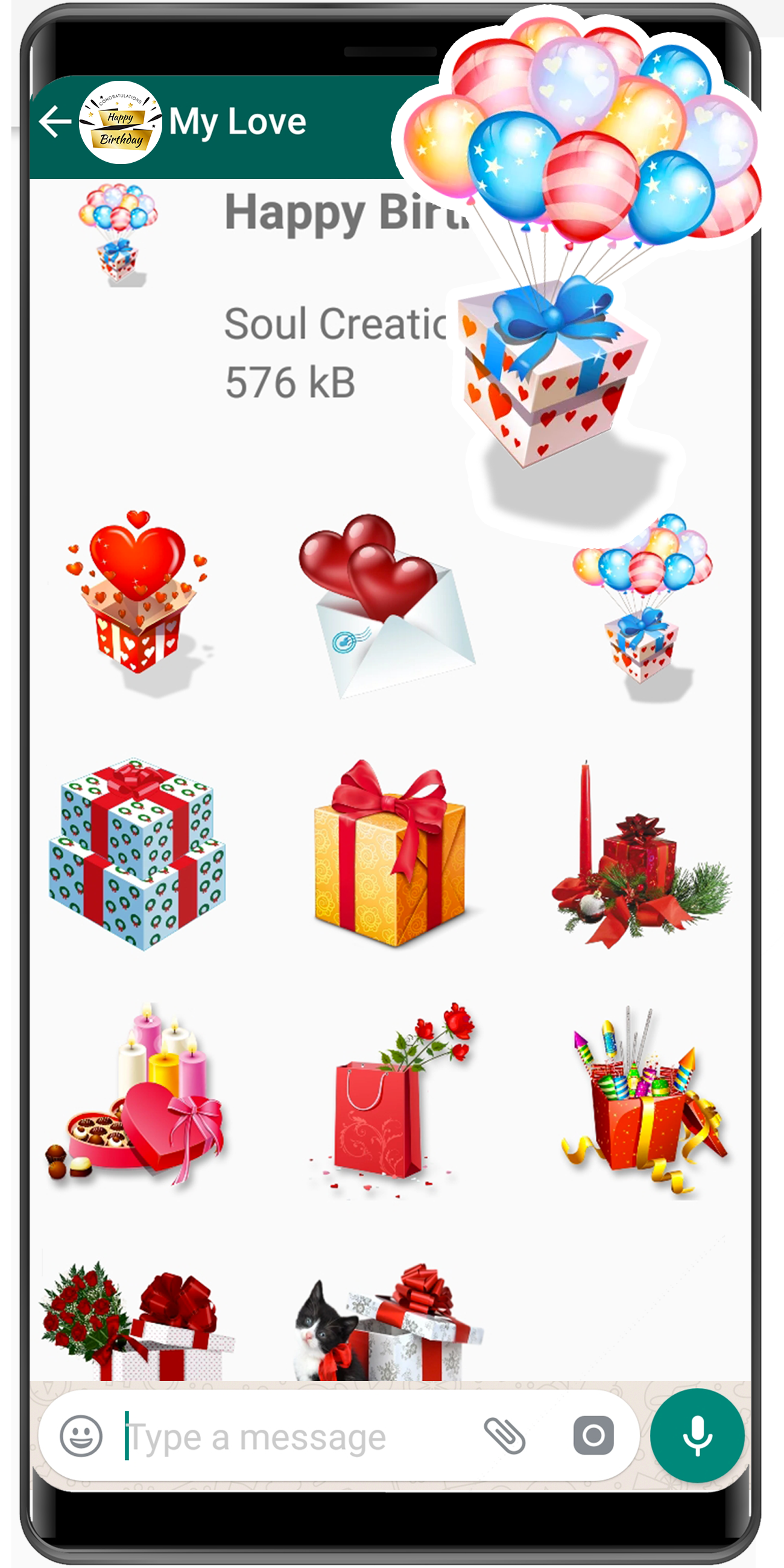 اسکرین شات 8 برنامه WASticker - Birthday stickers