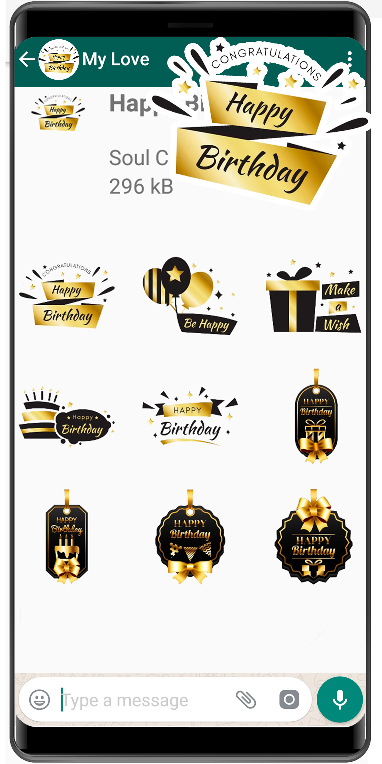 اسکرین شات 7 برنامه WASticker - Birthday stickers
