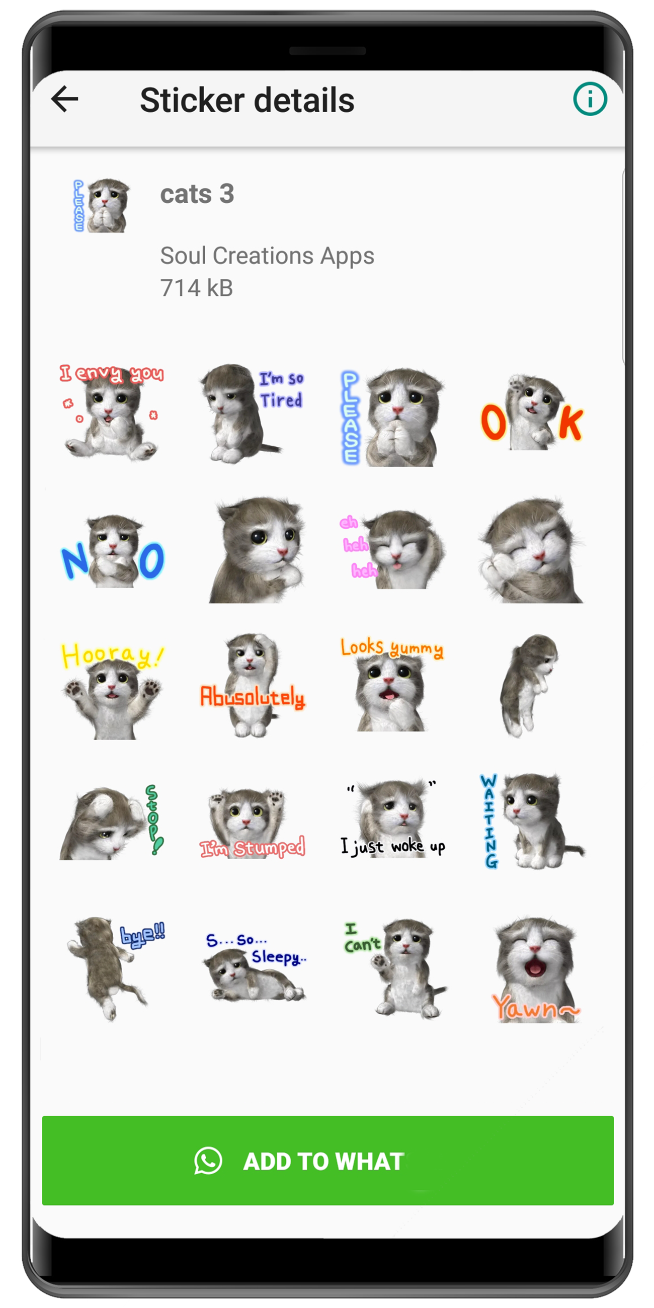 اسکرین شات 6 برنامه WASticker - Cat stickers