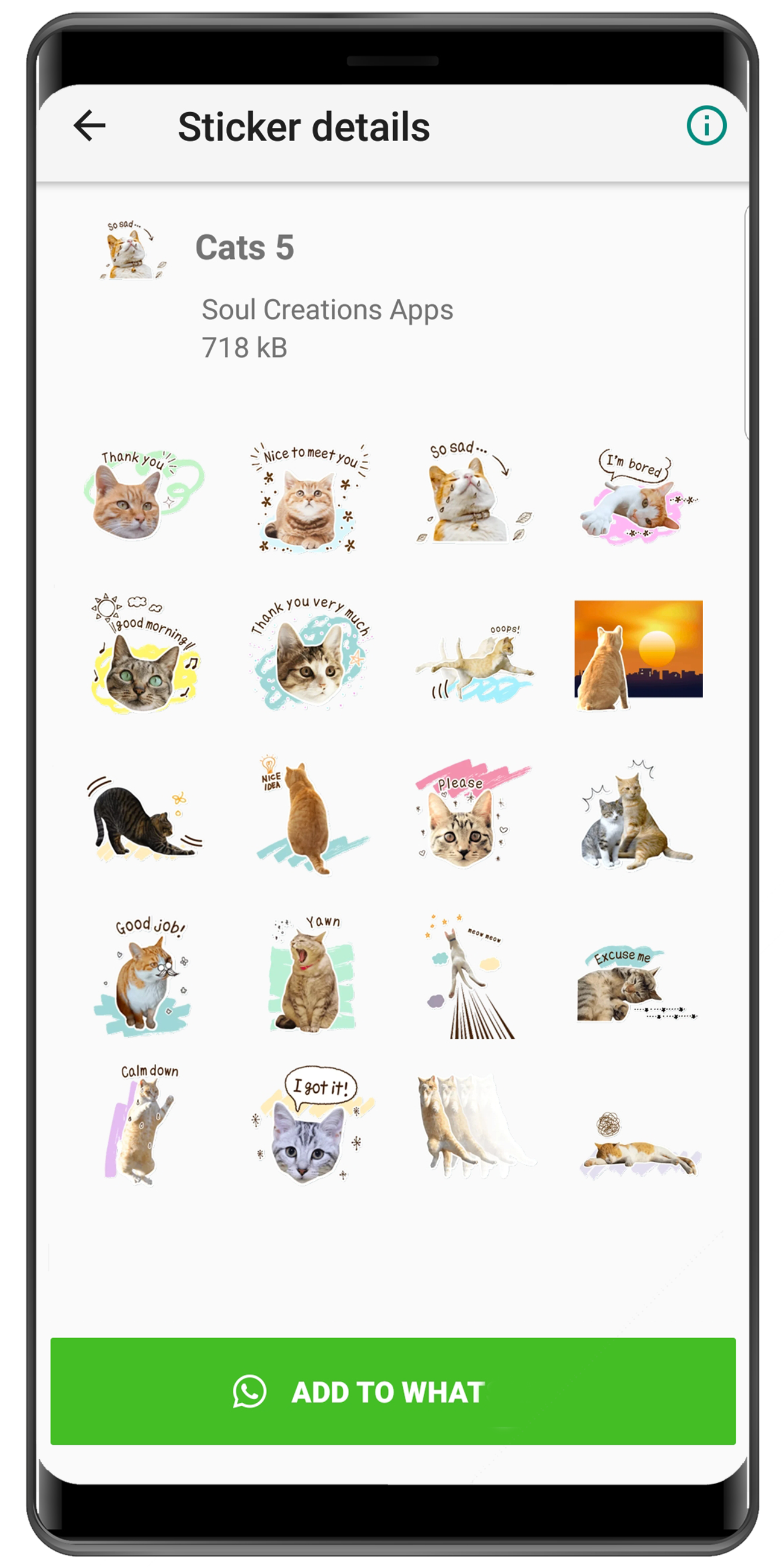 اسکرین شات 7 برنامه WASticker - Cat stickers