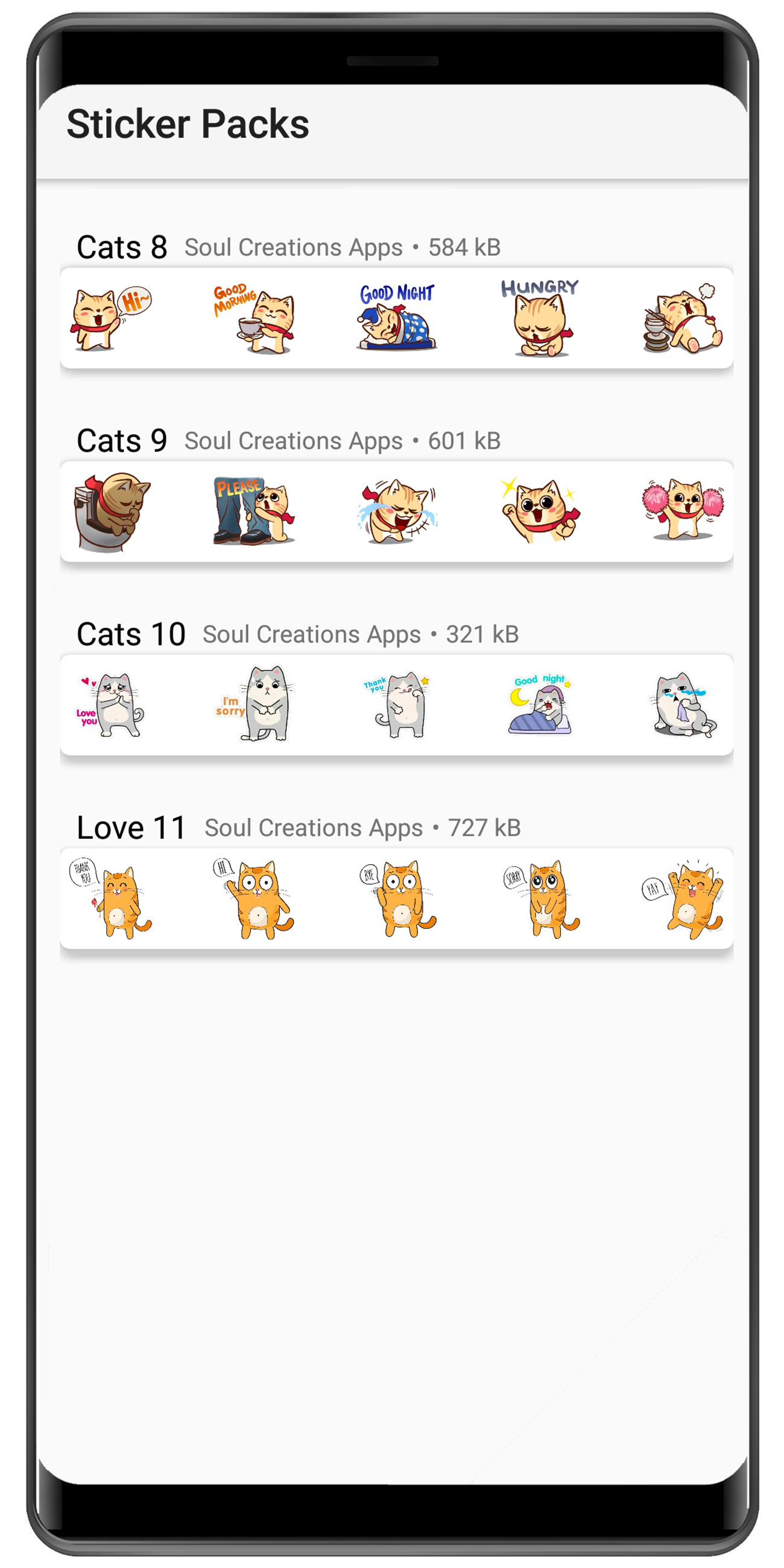 اسکرین شات 5 برنامه WASticker - Cat stickers