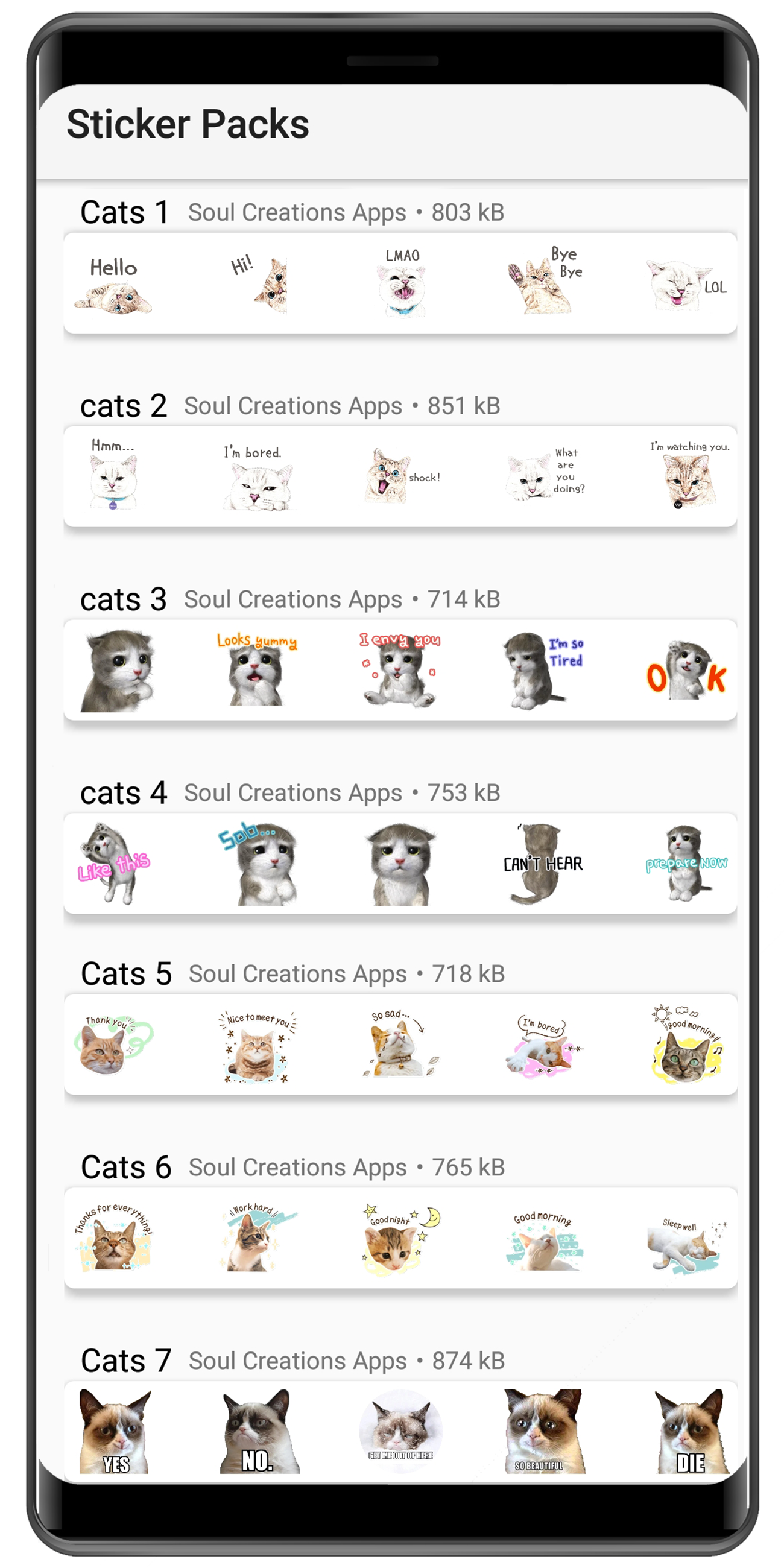اسکرین شات 4 برنامه WASticker - Cat stickers