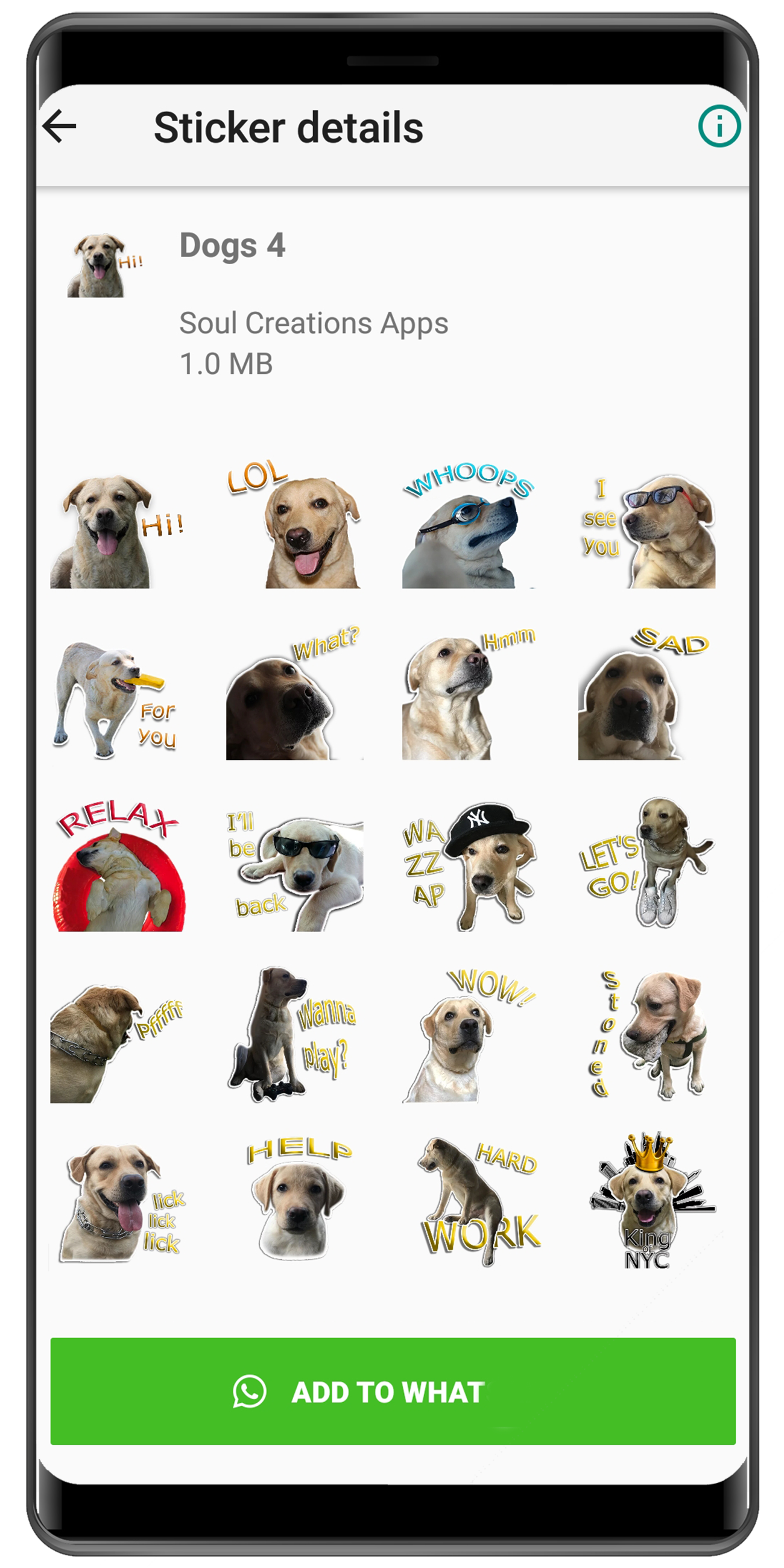 اسکرین شات 6 برنامه WASticker - Dog memes stickers