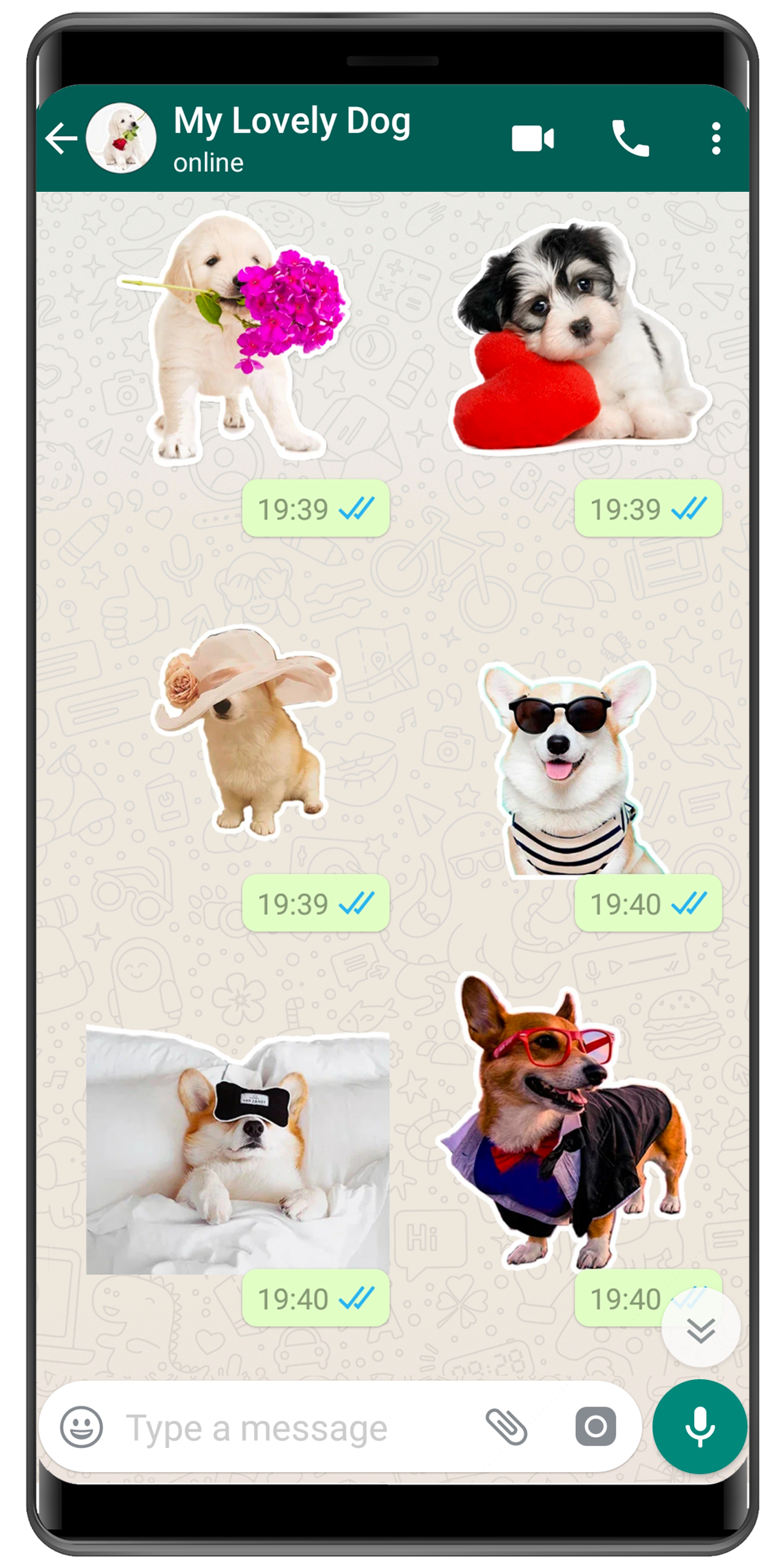 اسکرین شات 1 برنامه WASticker - Dog memes stickers