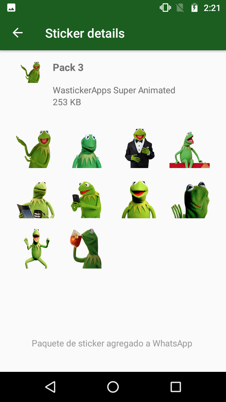 اسکرین شات 5 برنامه Kermit Memes WASticker