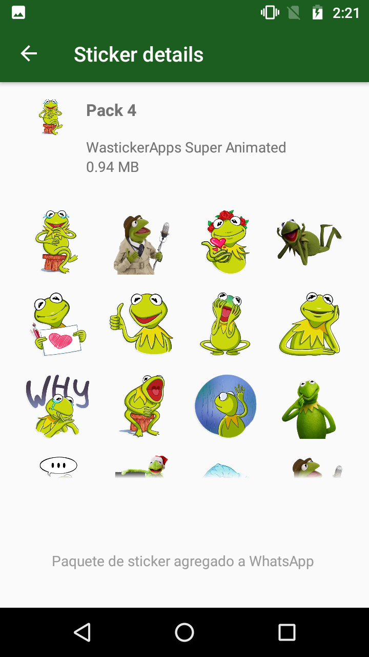 اسکرین شات 1 برنامه Kermit Memes WASticker