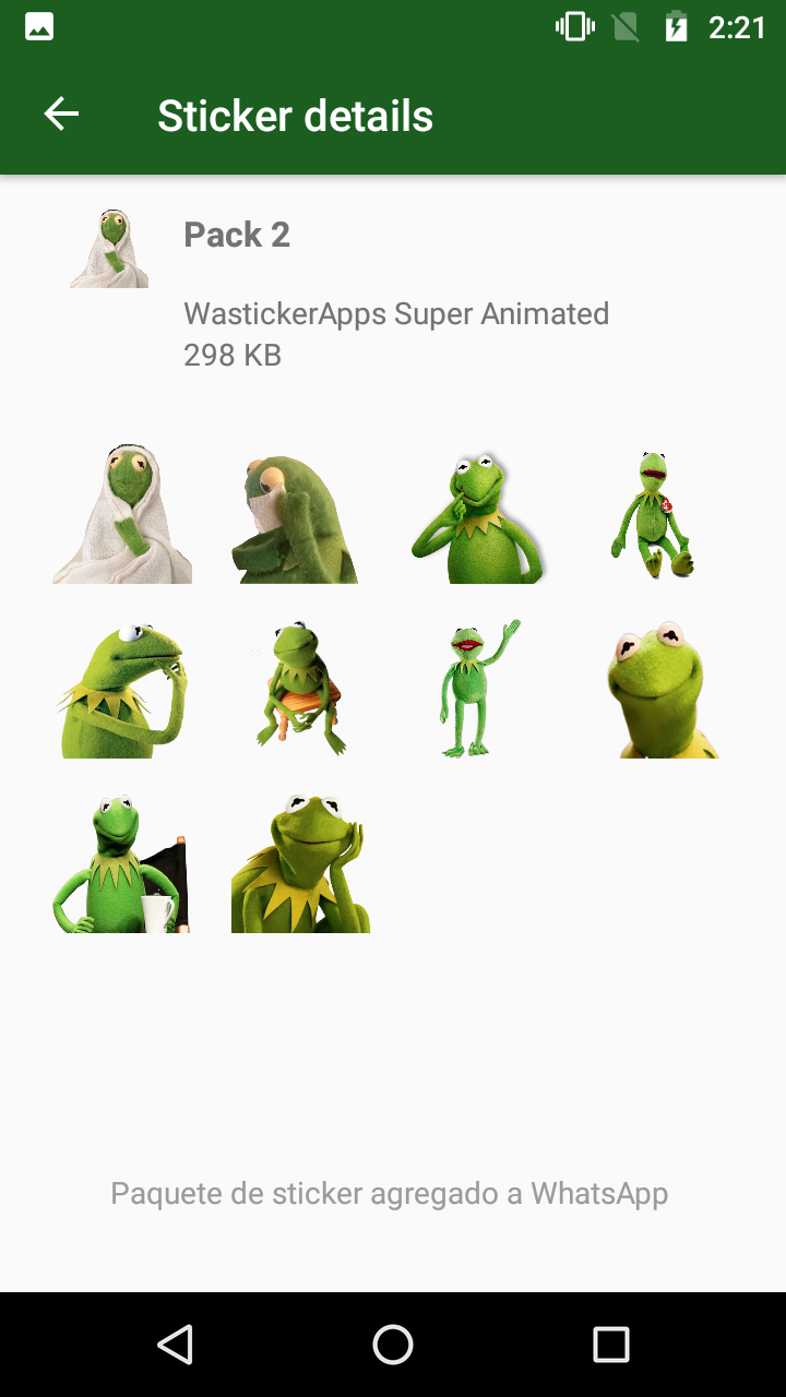 اسکرین شات 2 برنامه Kermit Memes WASticker